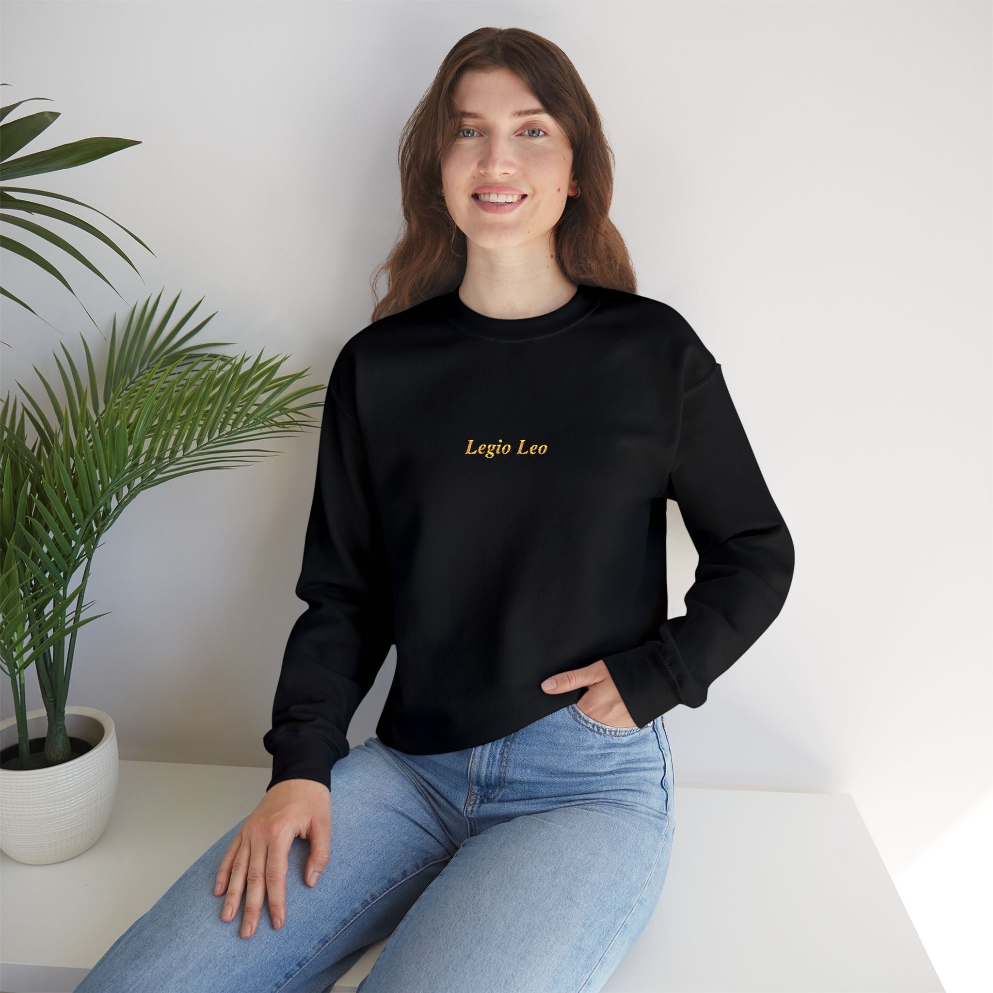 Legio Leo Crewneck Sweatshirt | Legio Leo Design Embroidered