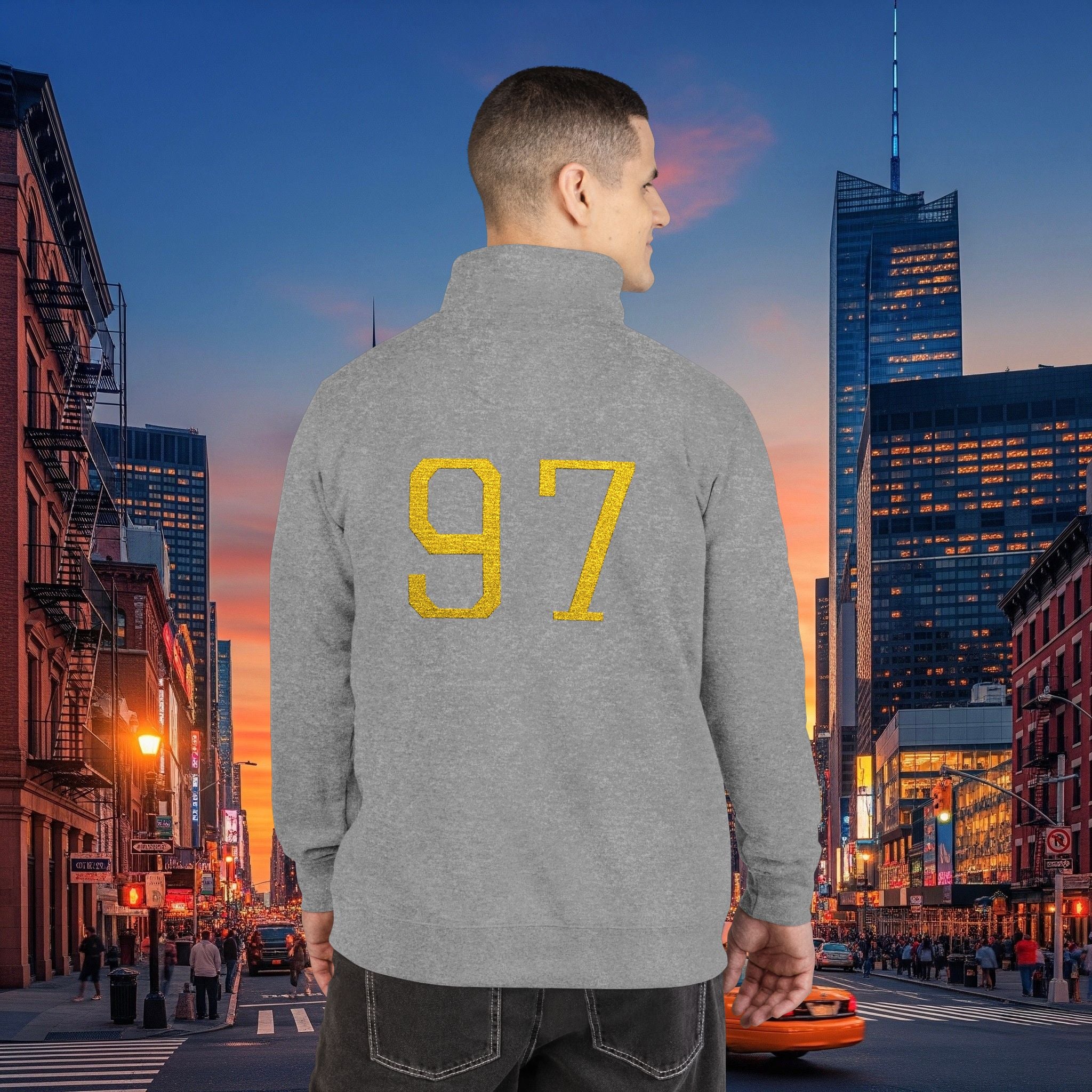 Classic Legio Leo by DZ Royal Embroidered Lion & 97 Fleece Pullover - Cozy Zip-Neck Sweatshirt