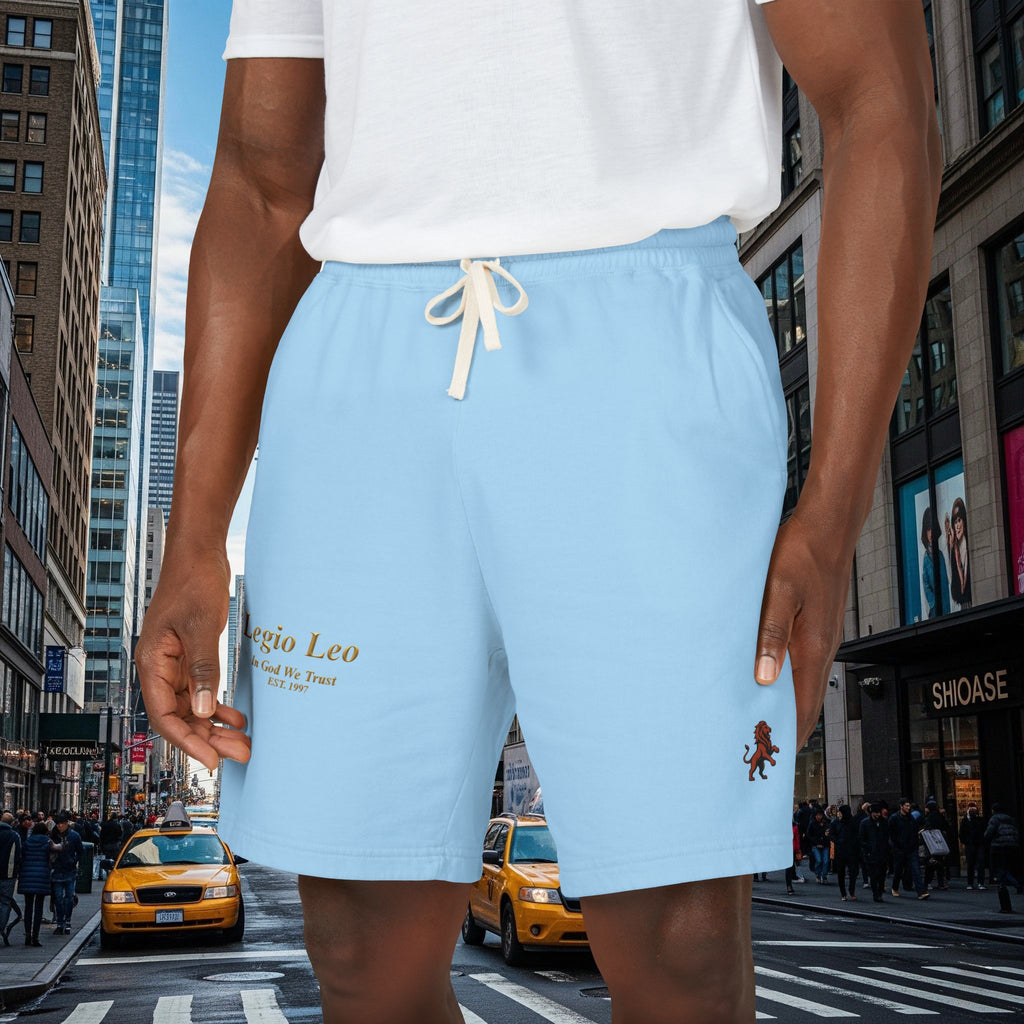 Legio Leo Graphic Sweat Shorts — Lightweight Garment-Dyed Fleece