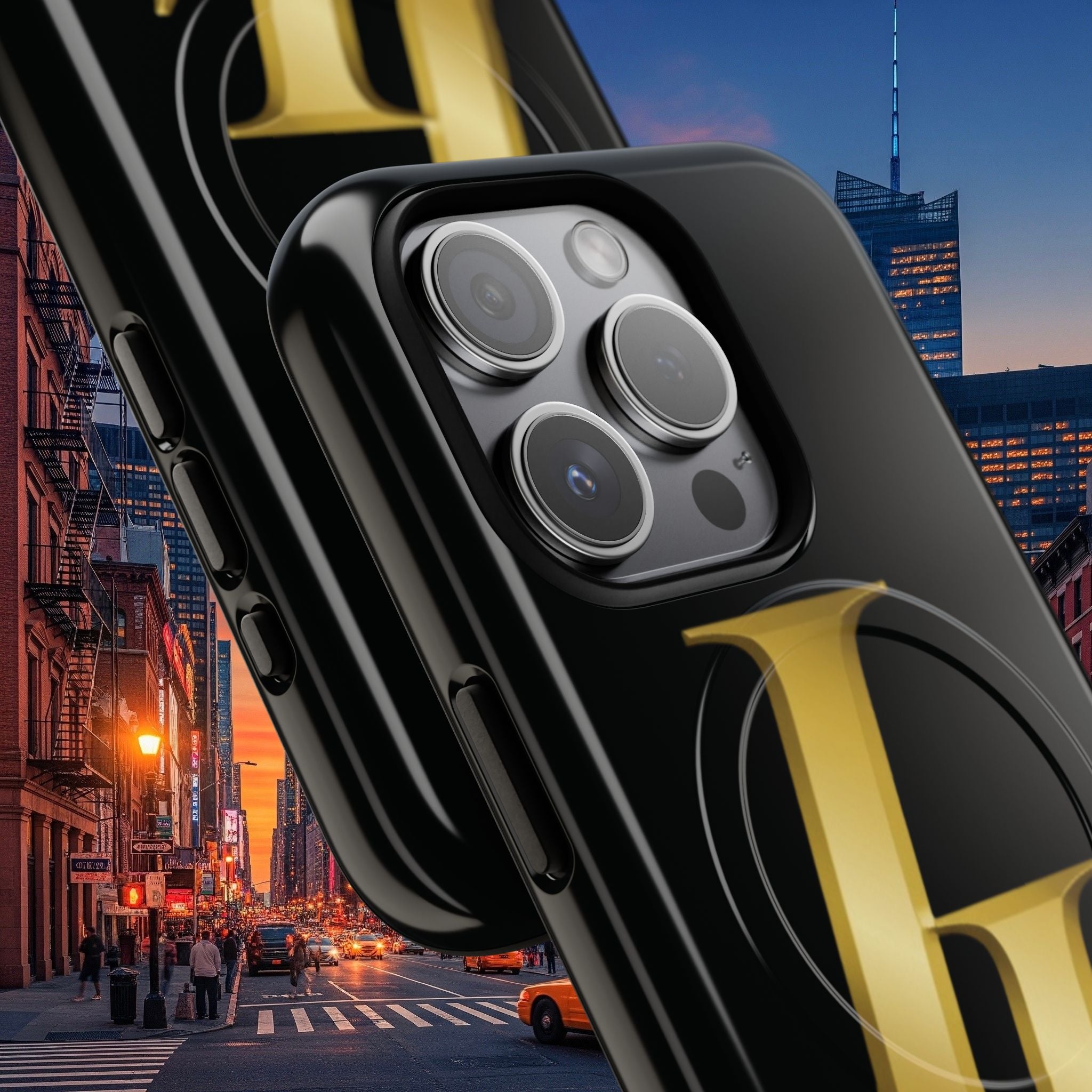 Stylish Tough Magnetic Phone Case | Overlapping L’s Design