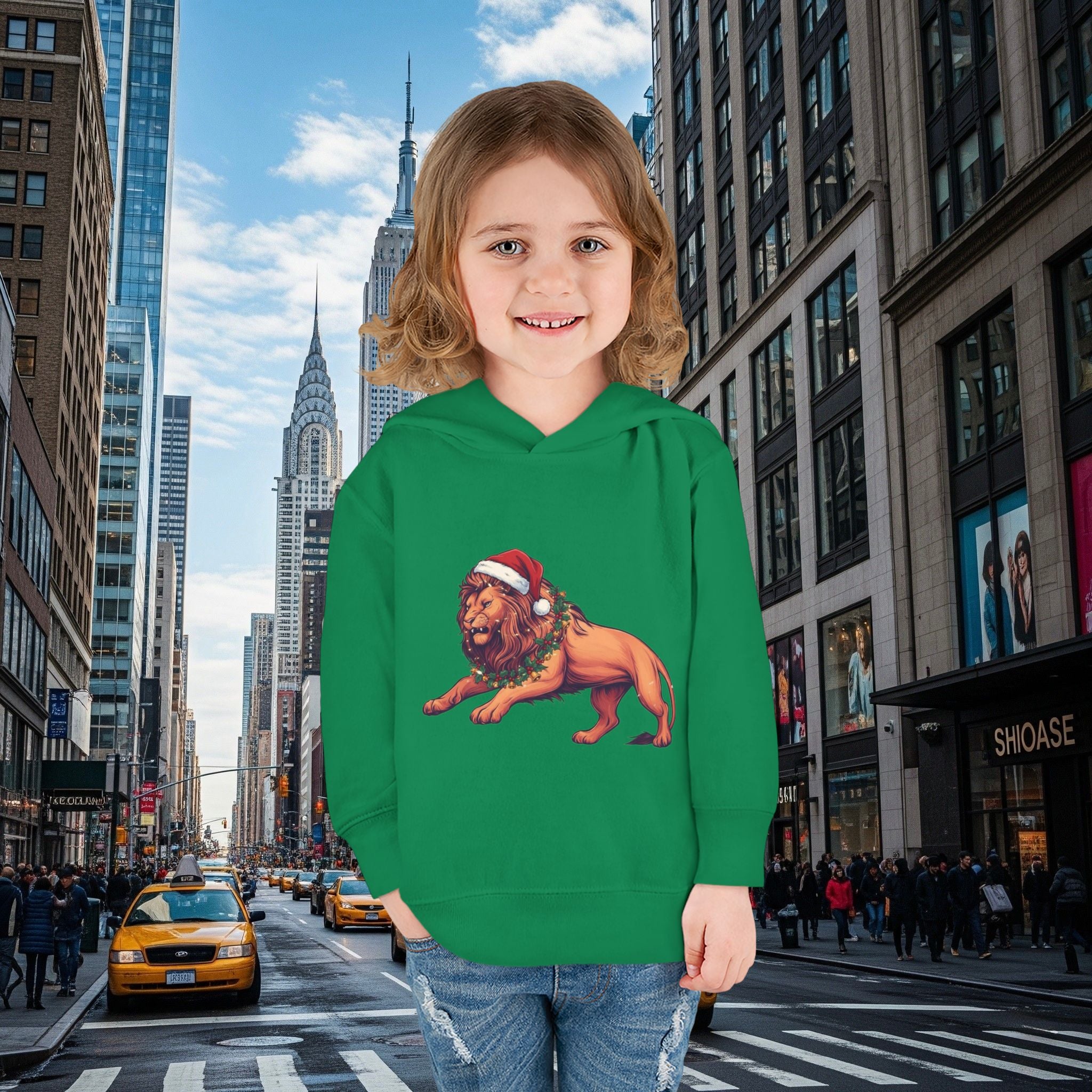 Christmas Legio Leo’s Toddler Pullover Fleece Hoodie (Grown Lion)