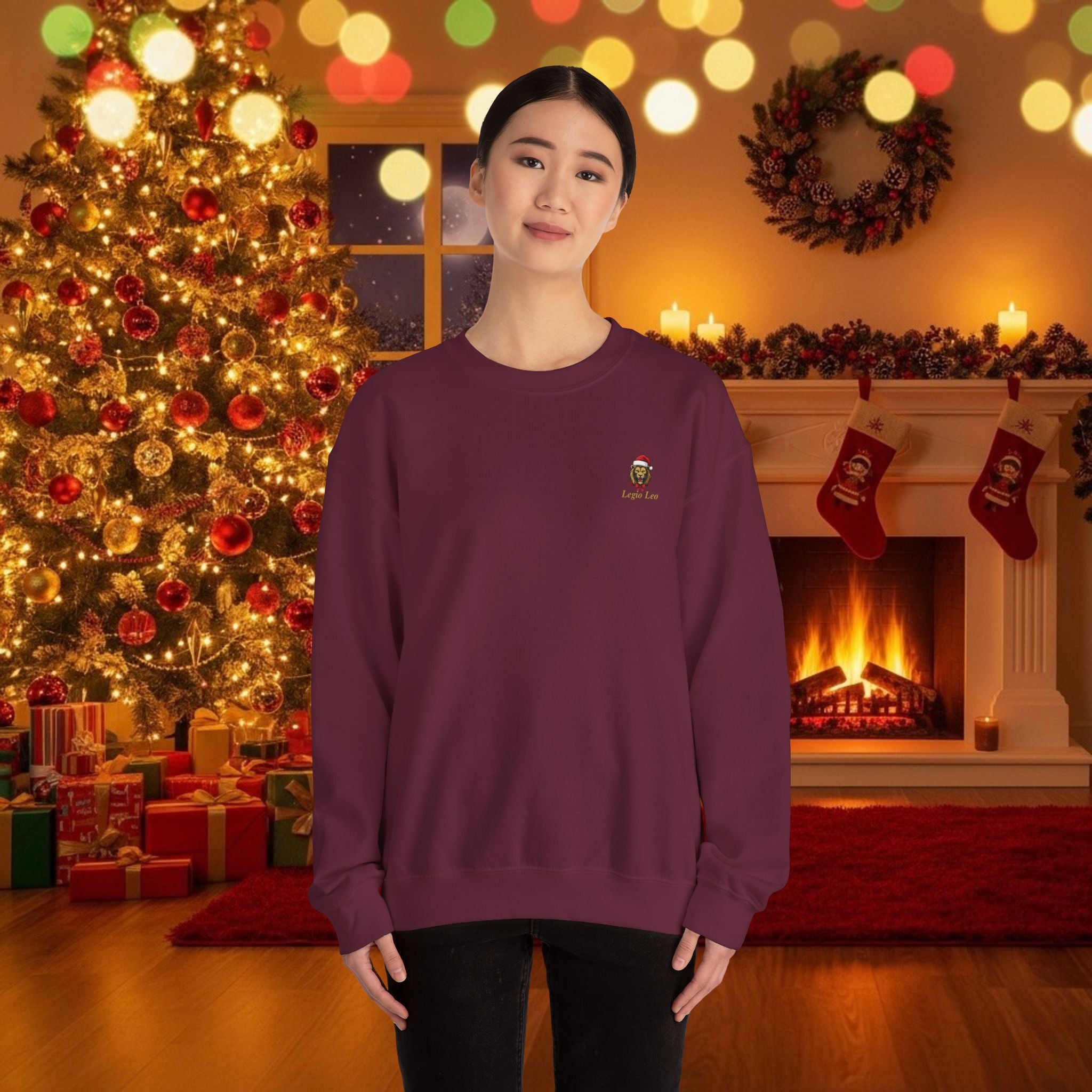 Christmas Holiday Legio Leo by DZ Royal Cozy Unisex Crewneck Sweatshirt for