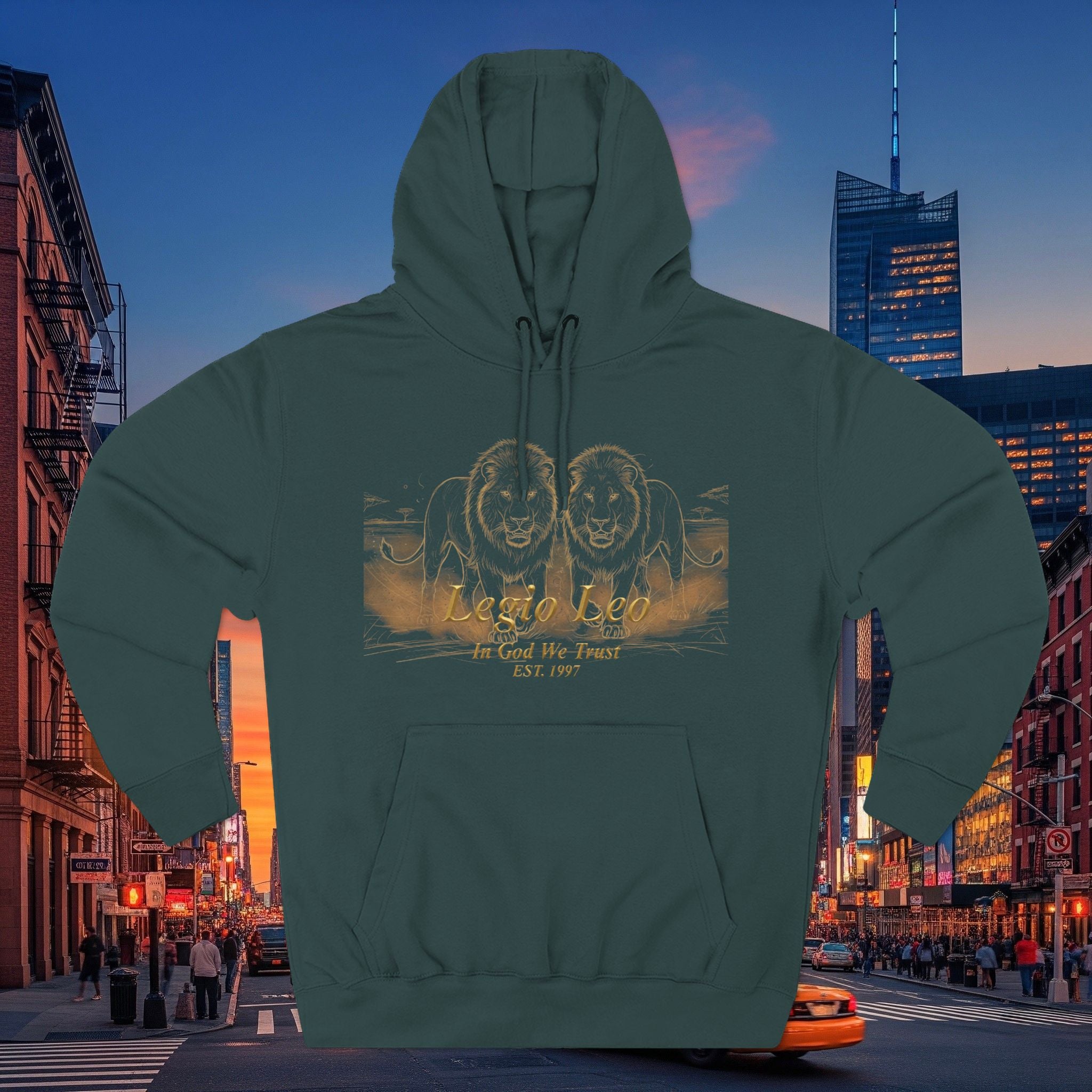 Legio Leo Fleece Hoodie – Minimal Gold Script Brothers 4 Life Pullover