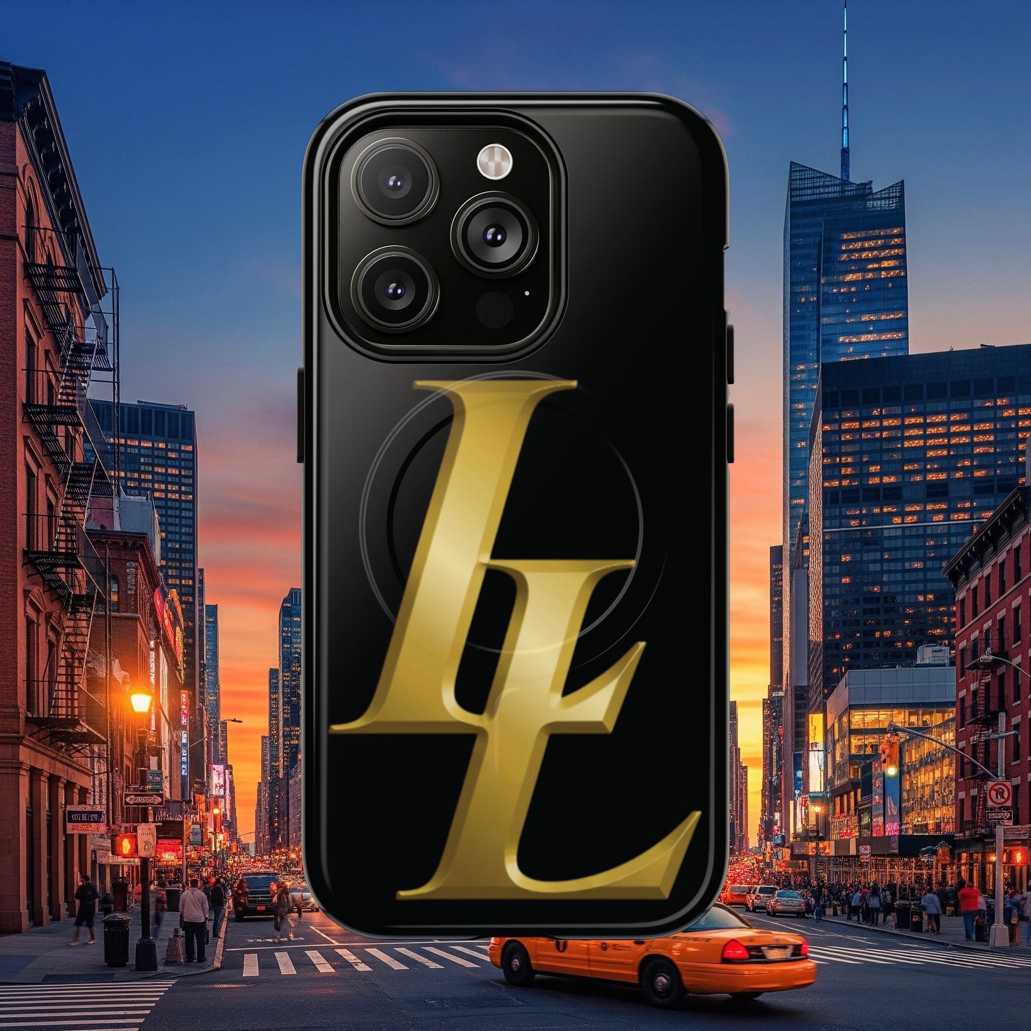 Stylish Tough Magnetic Phone Case | Overlapping L’s Design