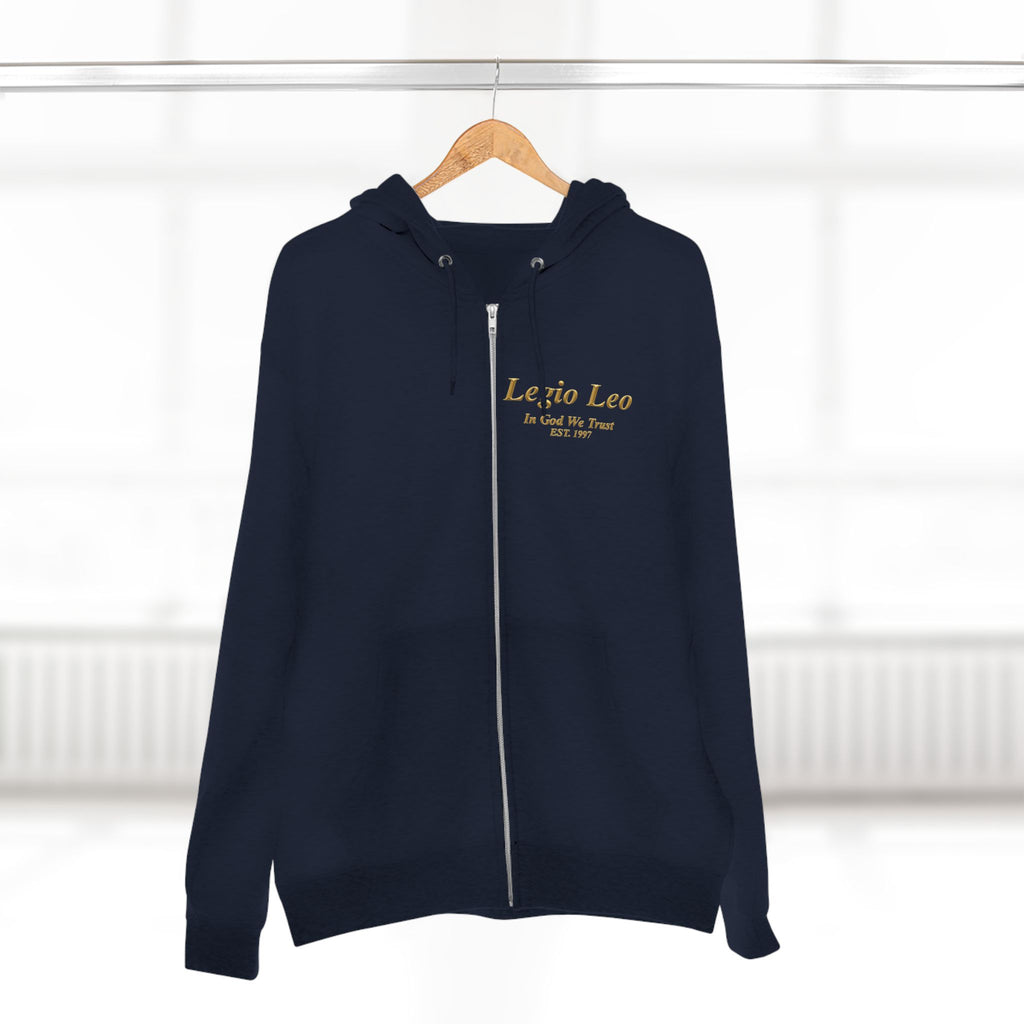 Zip Hoodie — "Legio Leo" Classic Small Chest Logo Zip-Up