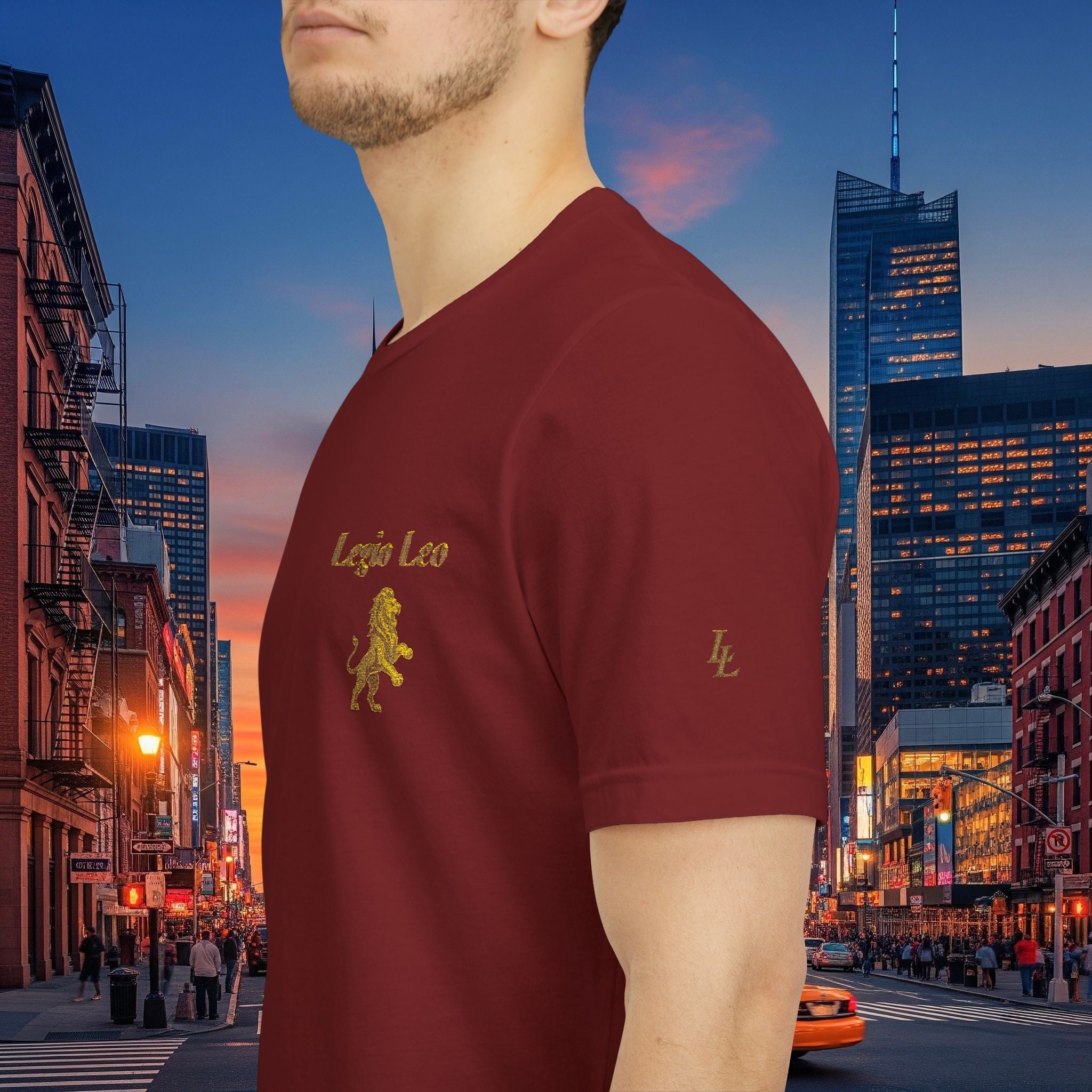 Legio Leo — Legio Leo & Golden Lion Embroidered Short Sleeve T-Shirt