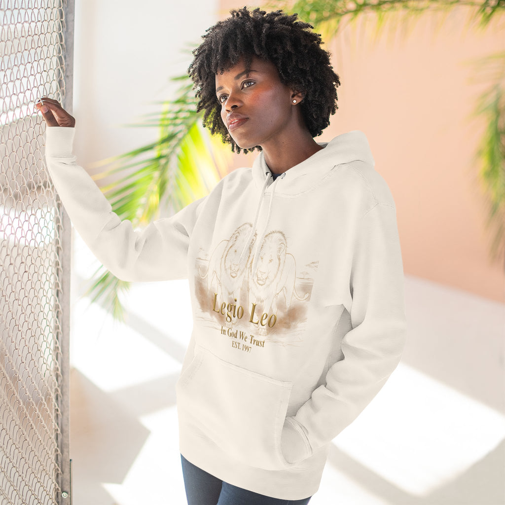Legio Leo Fleece Hoodie – Minimal Gold Script Brothers 4 Life Pullover