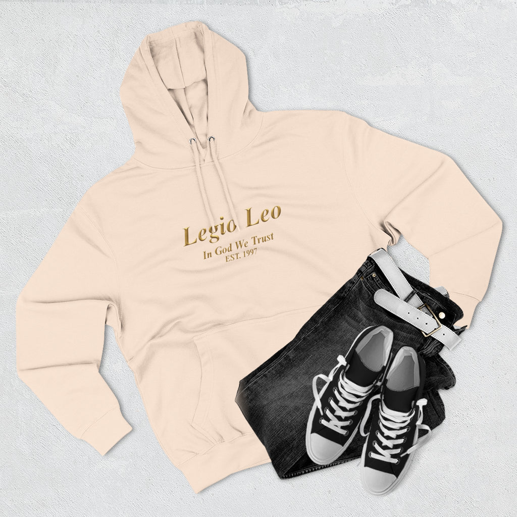 Legio Leo Fleece Hoodie – Minimal Gold Script Pullover