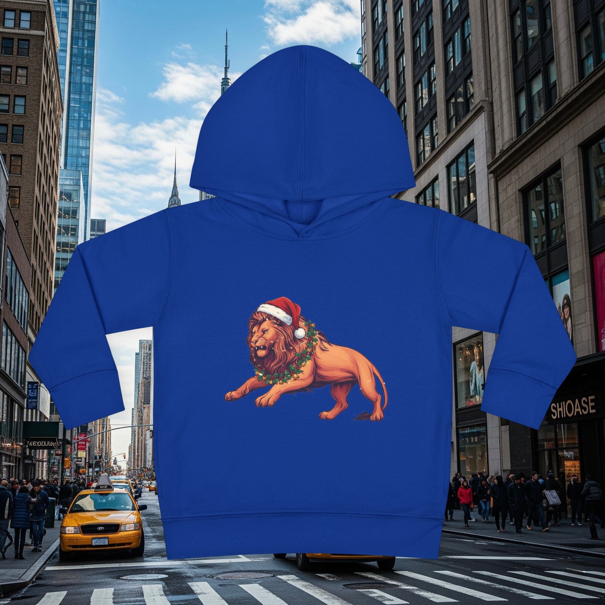 Christmas Legio Leo’s Toddler Pullover Fleece Hoodie (Grown Lion)