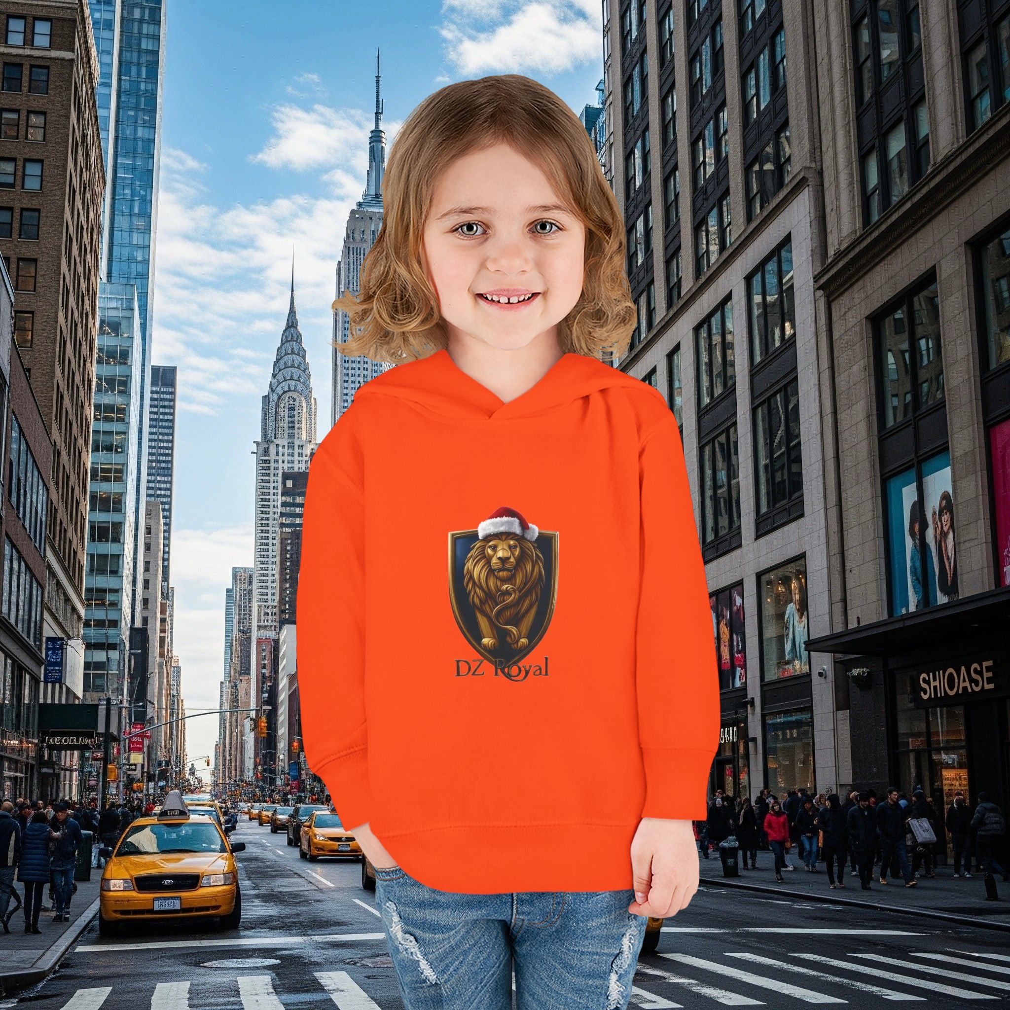 DZ Royal Christmas Toddler Pullover Fleece Hoodie (Grown Lion)