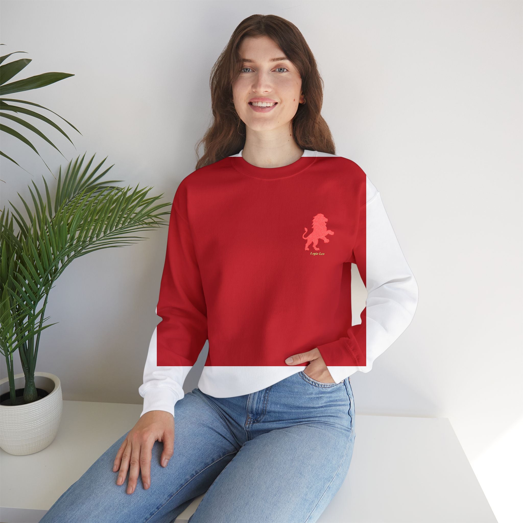 Legio Leo by DZ Royal Crewneck Sweatshirt | Mighty Lion Embroidered