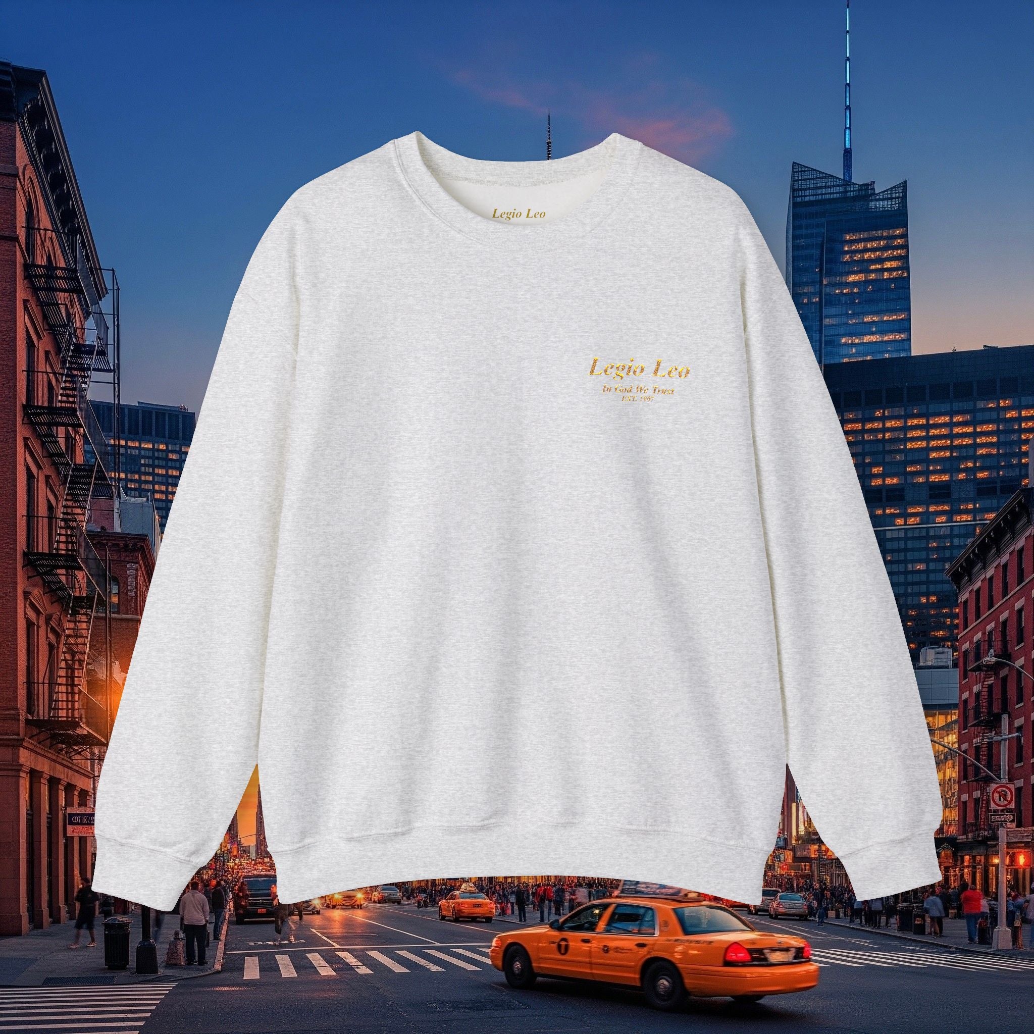 Legio Leo Crewneck Sweatshirt | In God We Trust Embroidery