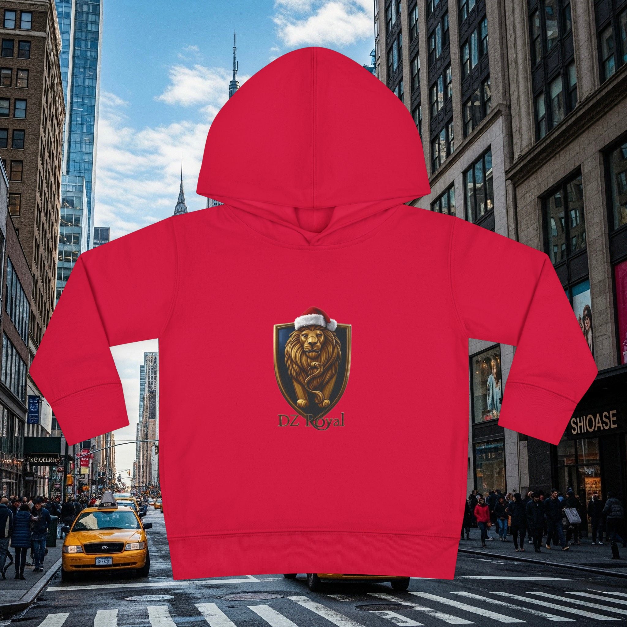DZ Royal Christmas Toddler Pullover Fleece Hoodie (Grown Lion)