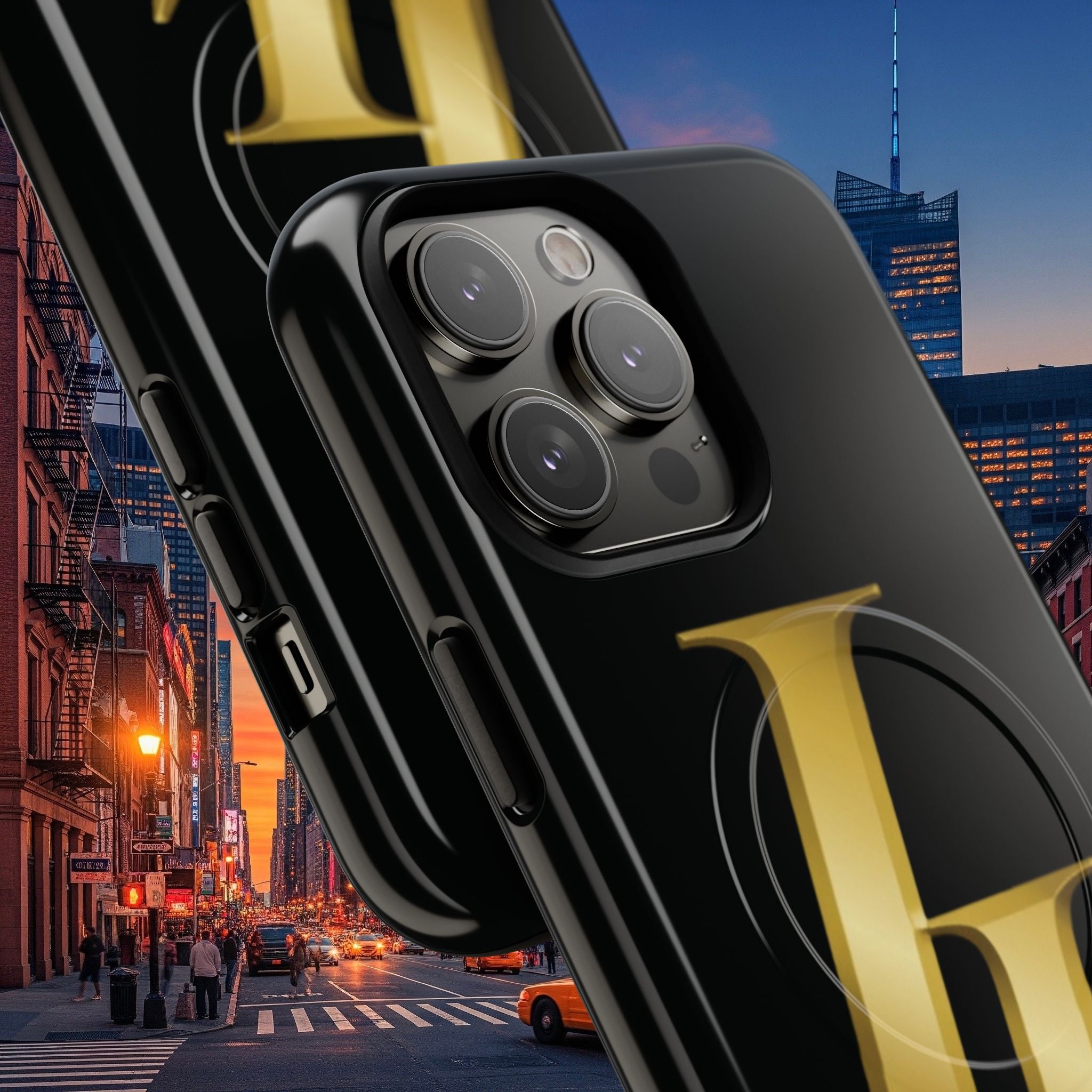 Stylish Tough Magnetic Phone Case | Overlapping L’s Design