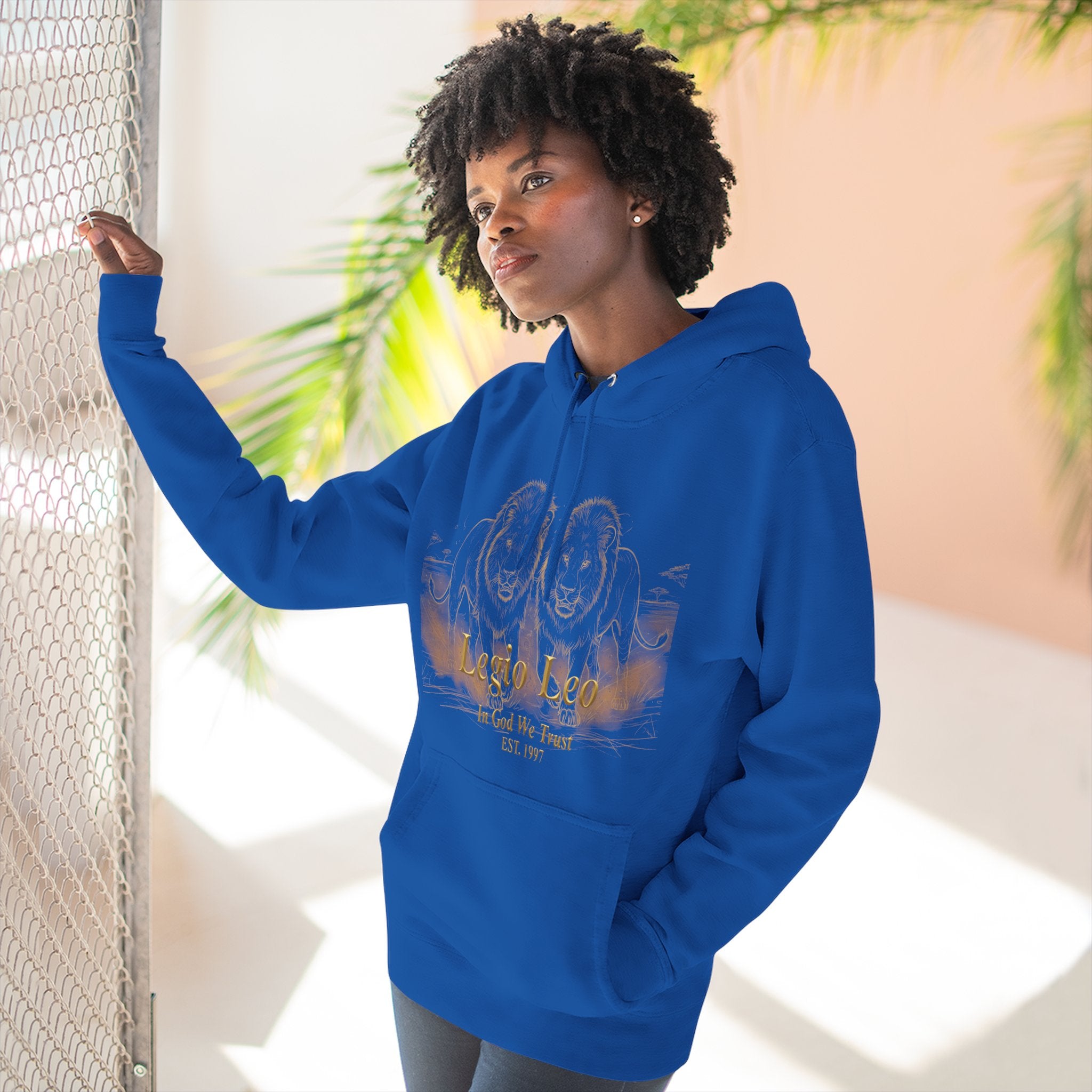 Legio Leo Fleece Hoodie – Minimal Gold Script Brothers 4 Life Pullover