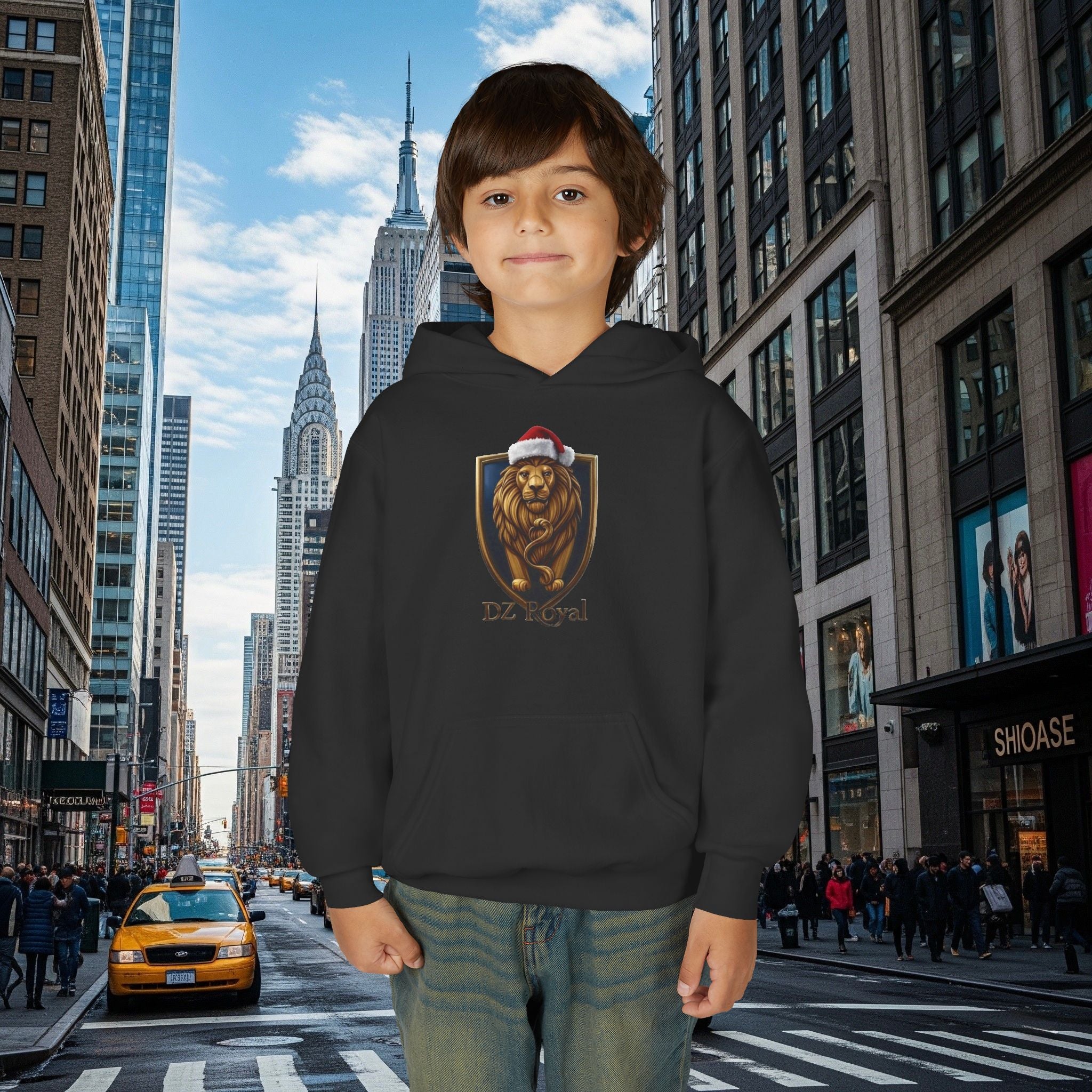 DZ Royal’s Christmas Youth Hoodie (Grown Lion)