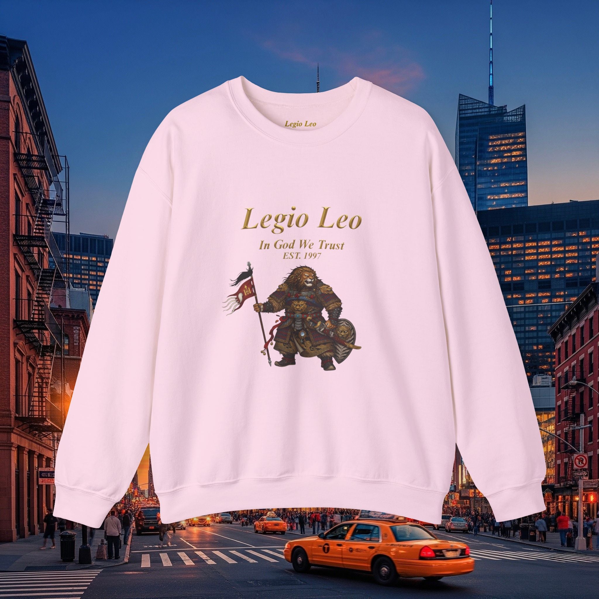 Legio Leo Cozy Crewneck Sweatshirt | Mongol Warrior Design