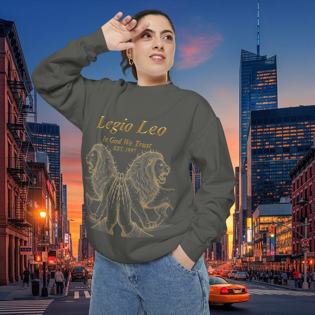 Legio Leo Sweatshirt – Minimal Gold Script Battle Ready Lions Crewneck