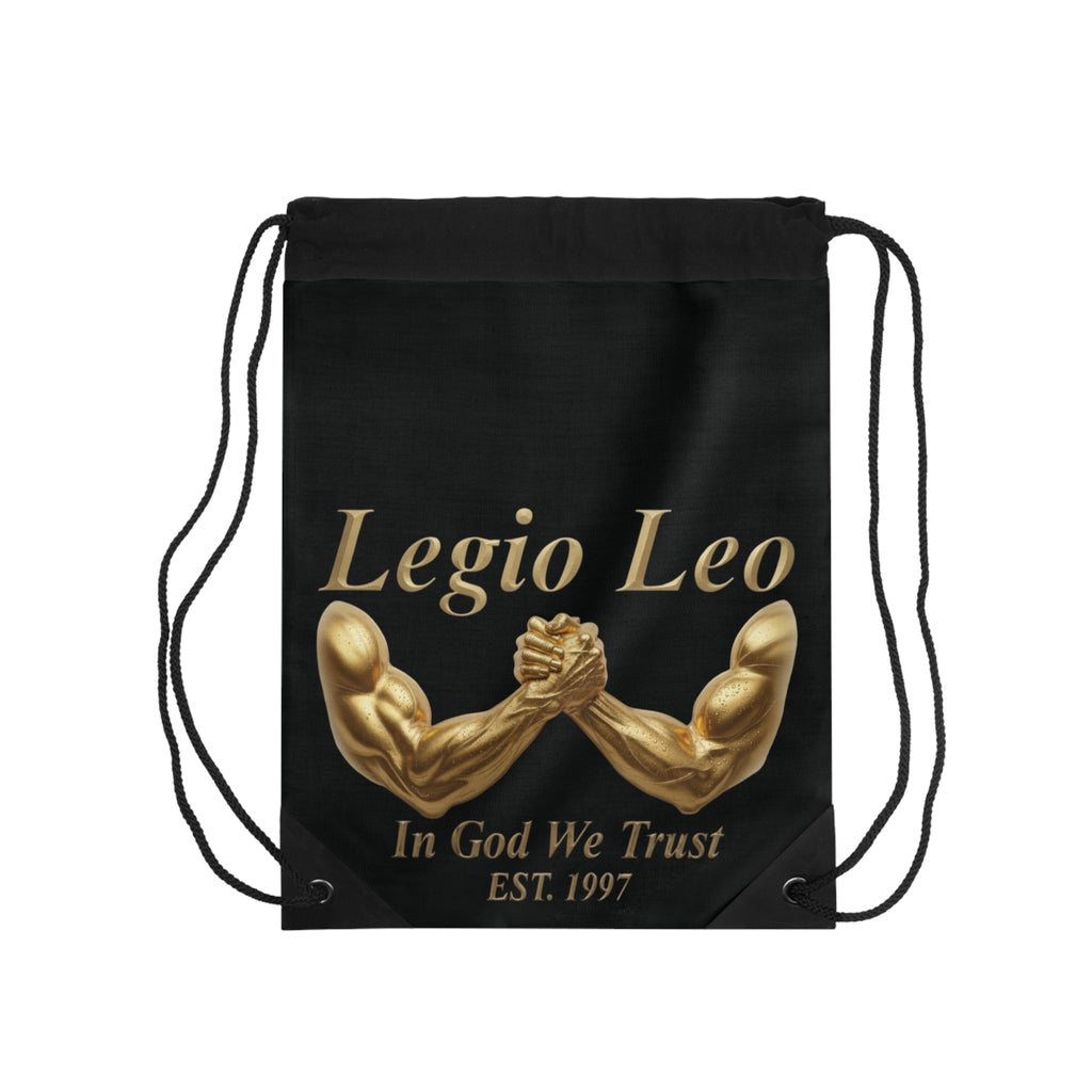 Legio Leo Drawstring Bag — Show of Strength Emblem, 'In God We Trust' Gym Sack
