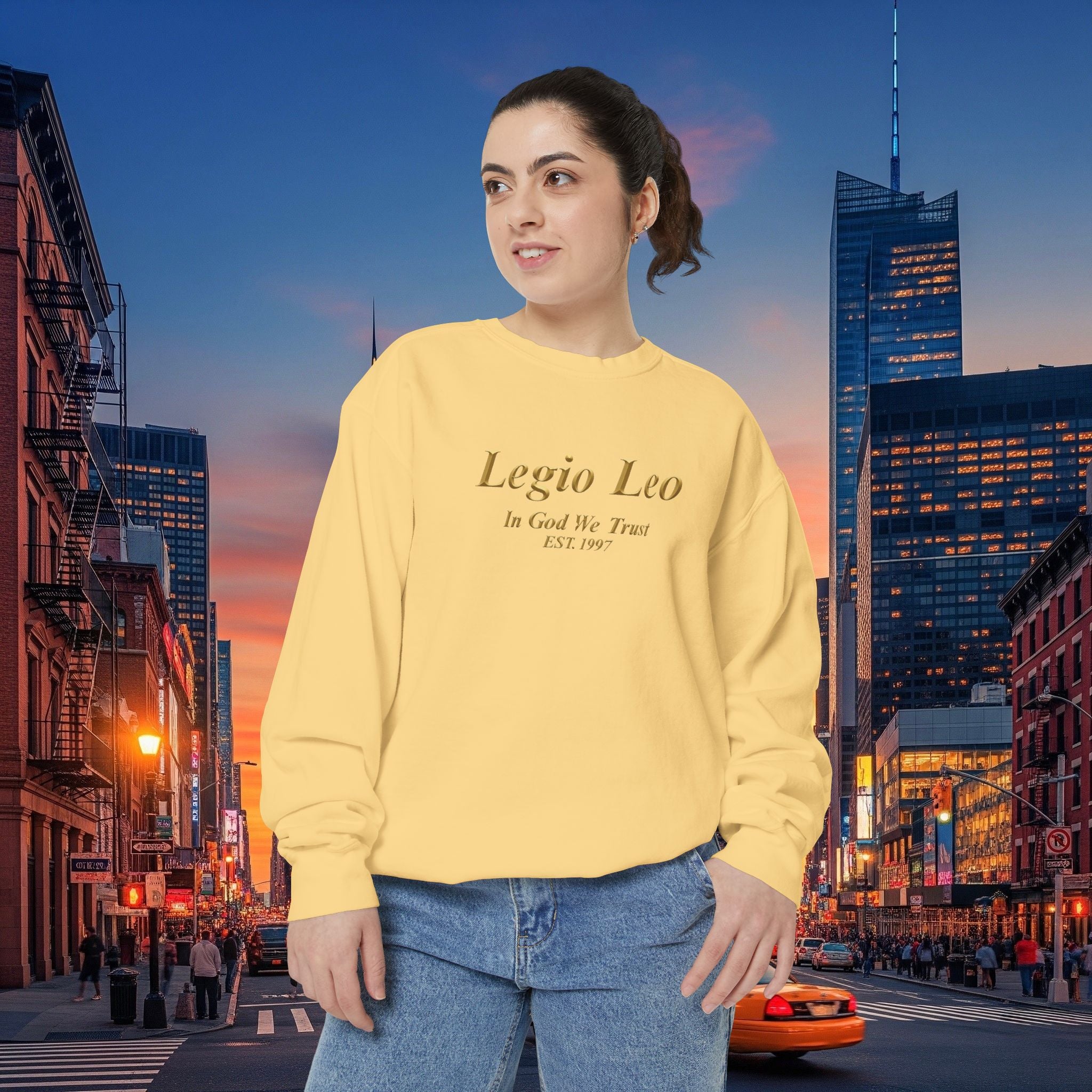 Legio Leo Sweatshirt – Minimal Gold Script Brothers 4 Life  Crewneck