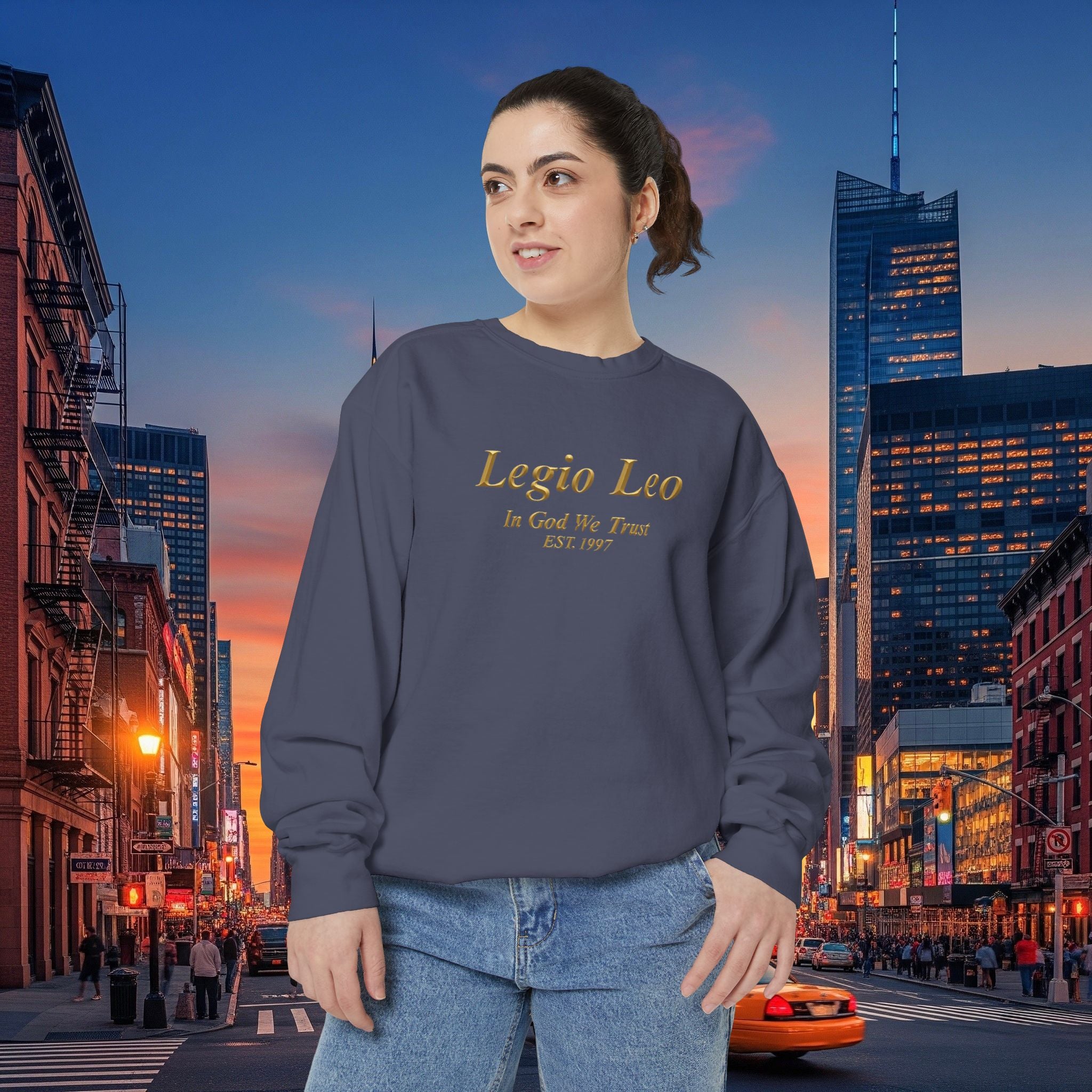 Legio Leo Sweatshirt – Minimal Gold Script Brothers 4 Life  Crewneck