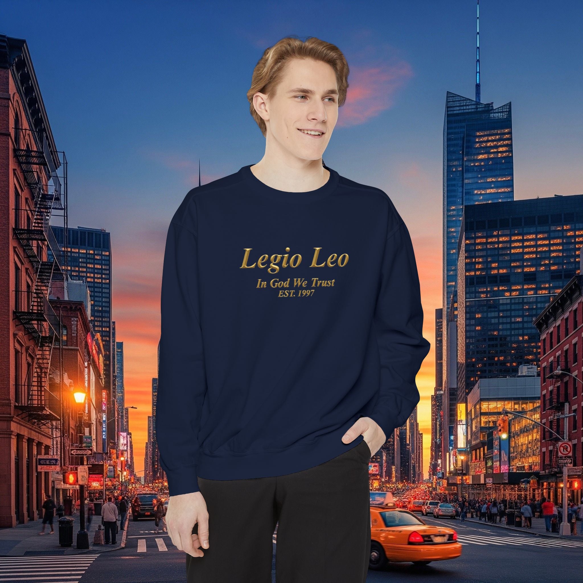 Legio Leo Sweatshirt – Minimal Gold Script Brothers 4 Life  Crewneck