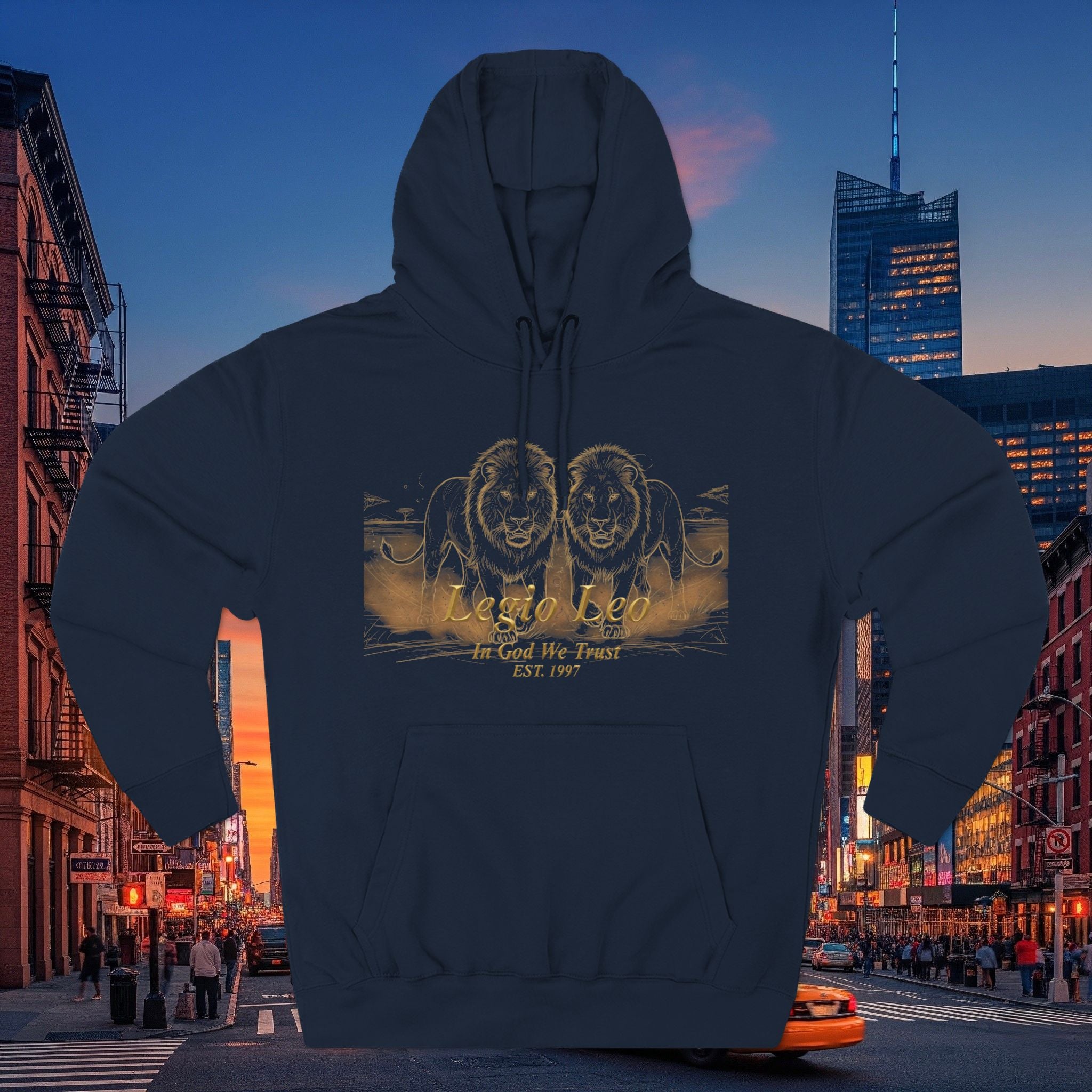 Legio Leo Fleece Hoodie – Minimal Gold Script Brothers 4 Life Pullover