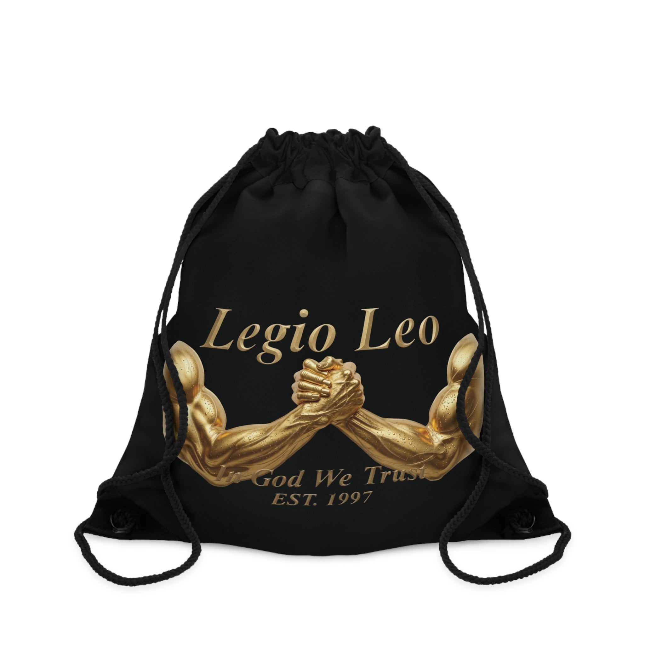 Legio Leo Drawstring Bag — Show of Strength Emblem, 'In God We Trust' Gym Sack