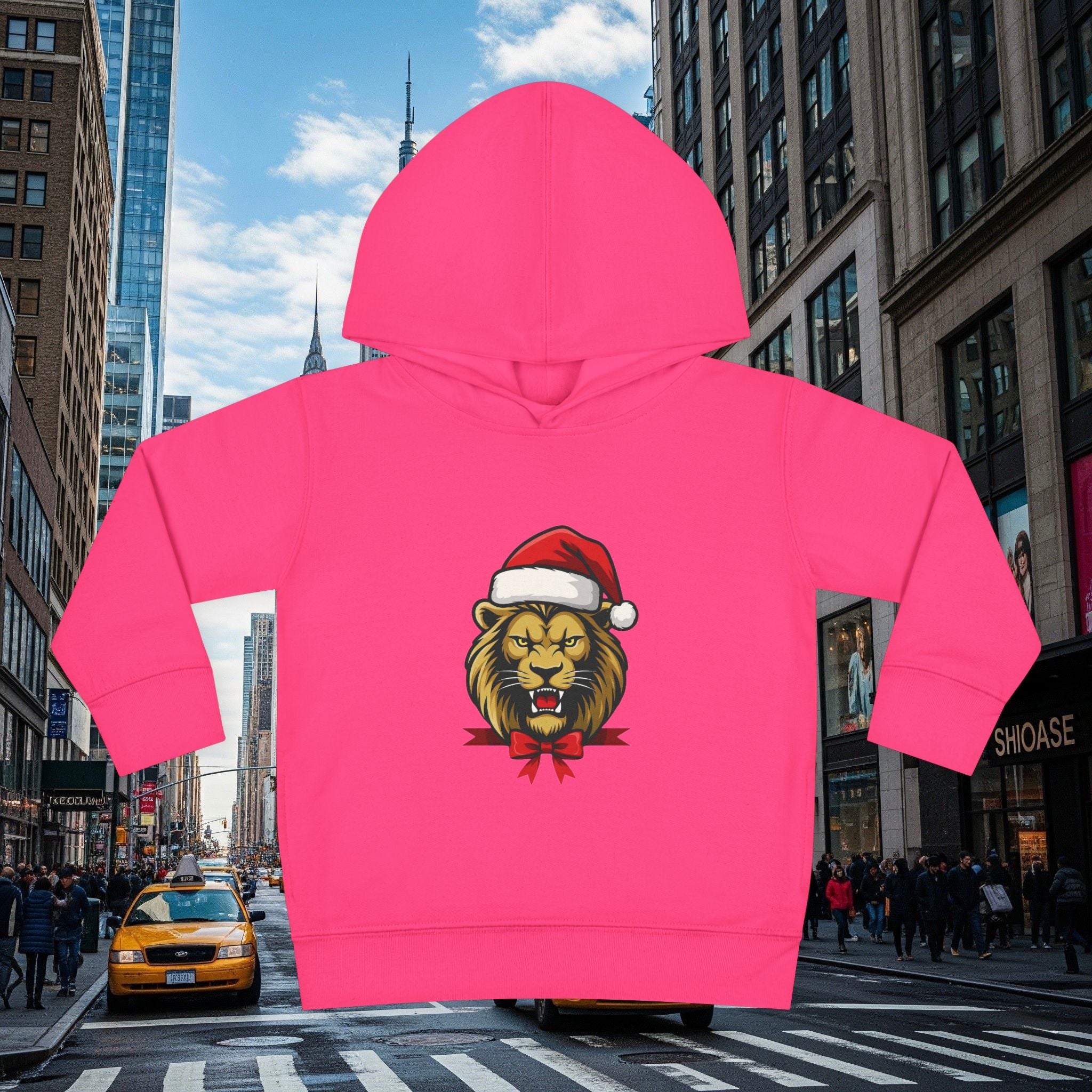 Christmas Legio Leo’s Toddler Pullover Fleece Hoodie (Grown Lion)