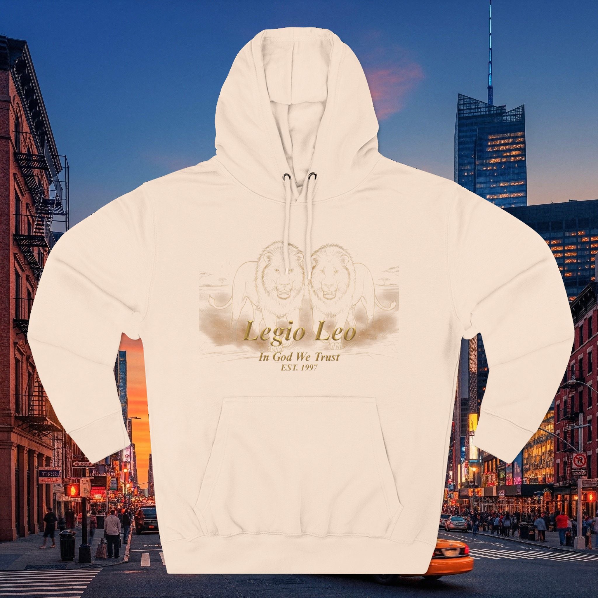 Legio Leo Fleece Hoodie – Minimal Gold Script Brothers 4 Life Pullover