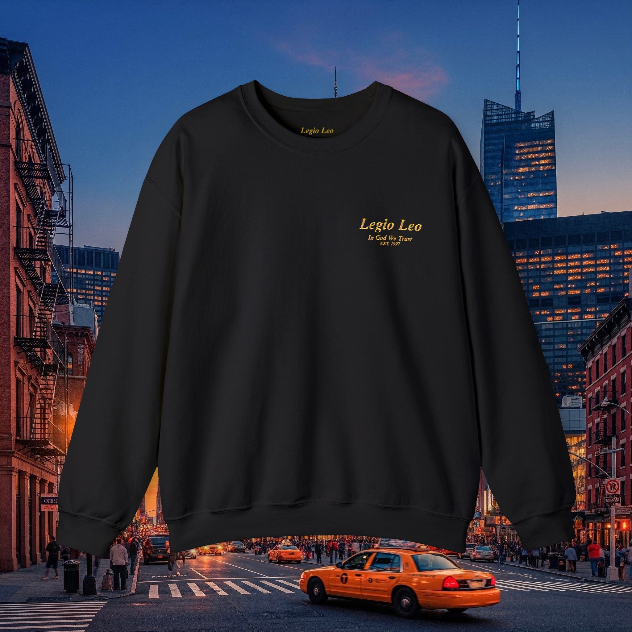 Legio Leo Crewneck Sweatshirt | In God We Trust Embroidery