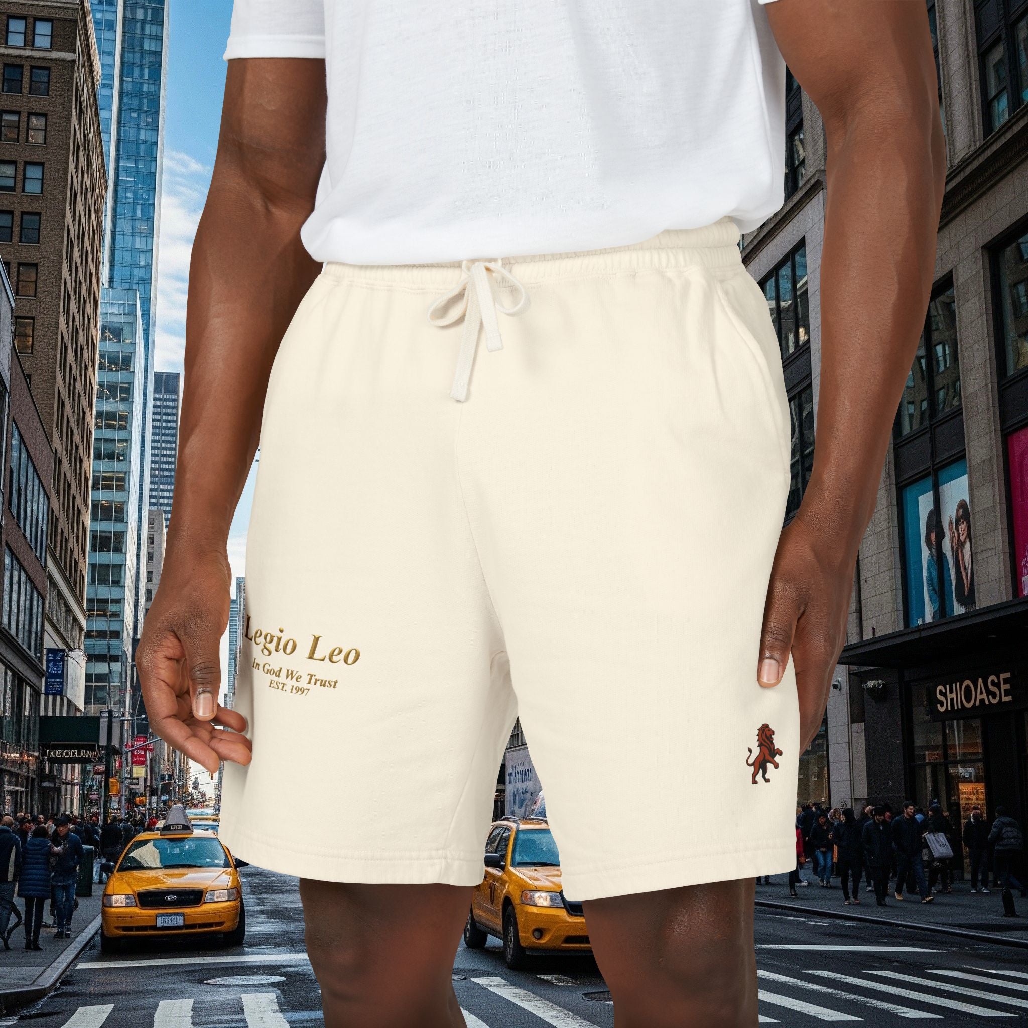 Legio Leo Graphic Sweat Shorts — Lightweight Garment-Dyed Fleece