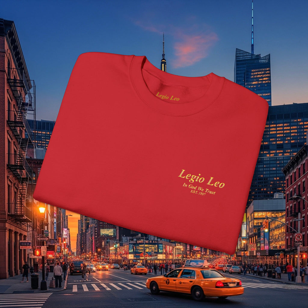 Legio Leo Crewneck Sweatshirt | In God We Trust Embroidery