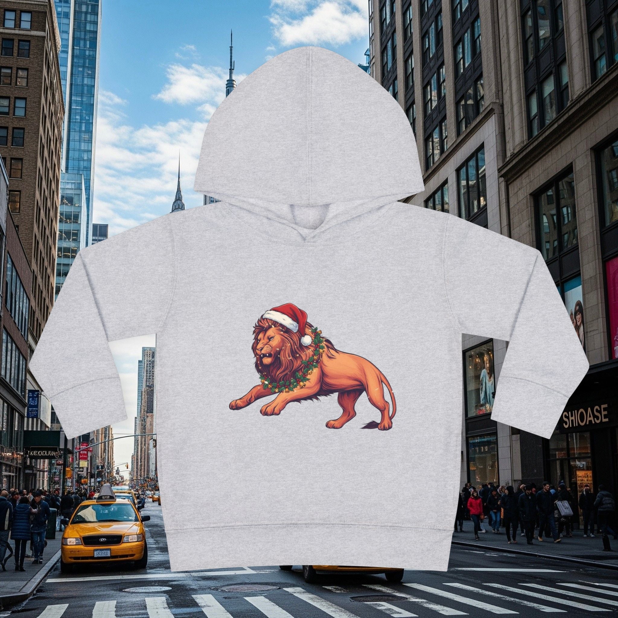 Christmas Legio Leo’s Toddler Pullover Fleece Hoodie (Grown Lion)