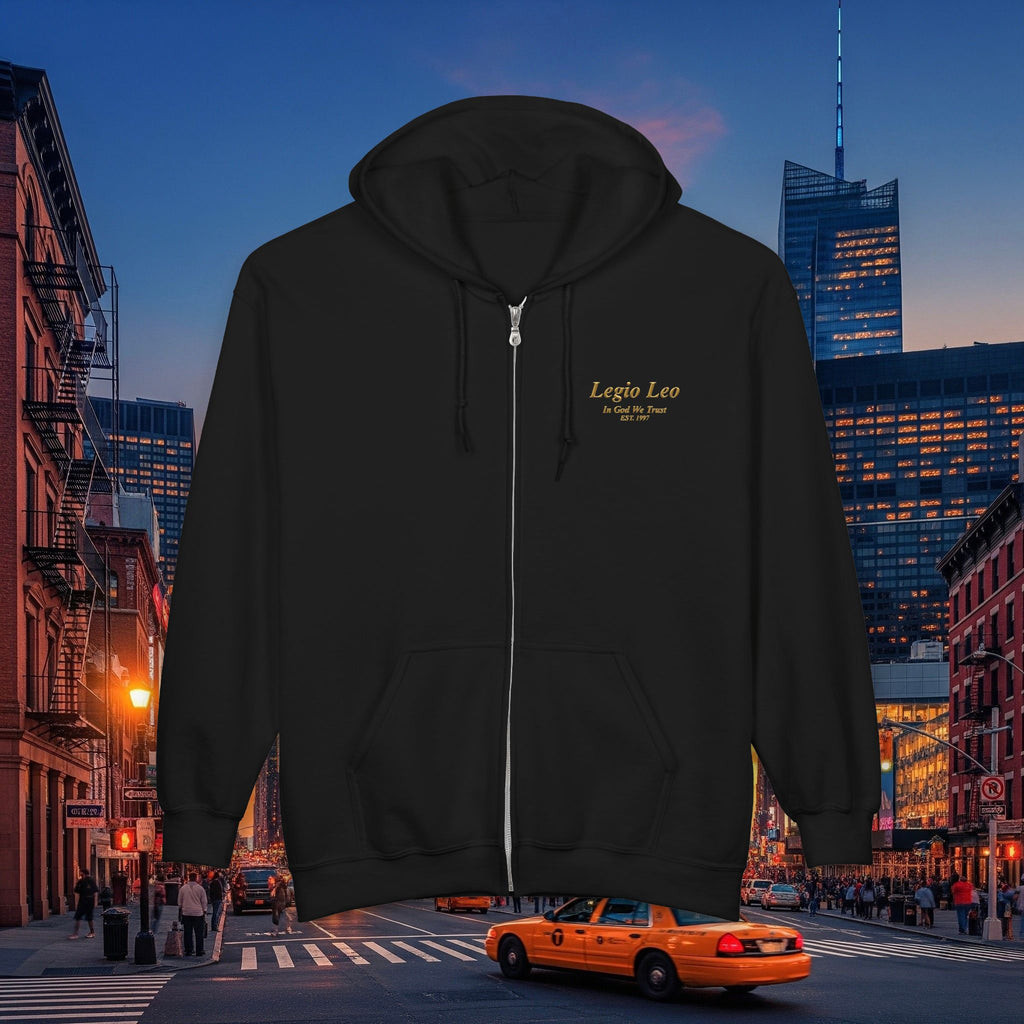 Legio Leo Zip Hoodie — Warrior Full-Zip Sweatshirt