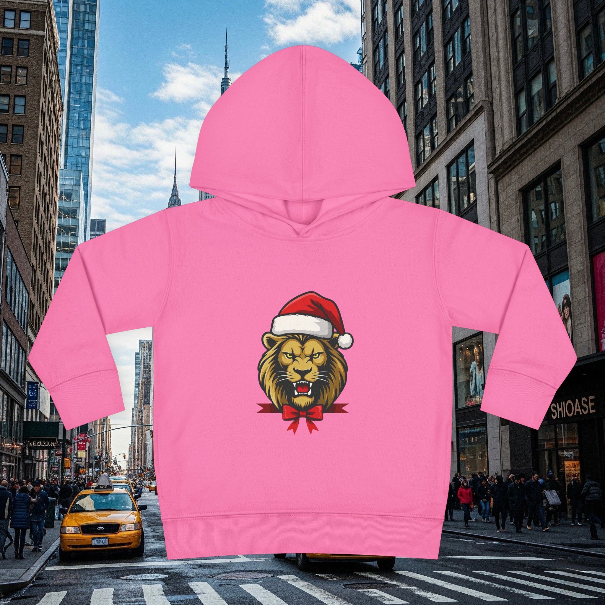 Christmas Legio Leo’s Toddler Pullover Fleece Hoodie (Grown Lion)