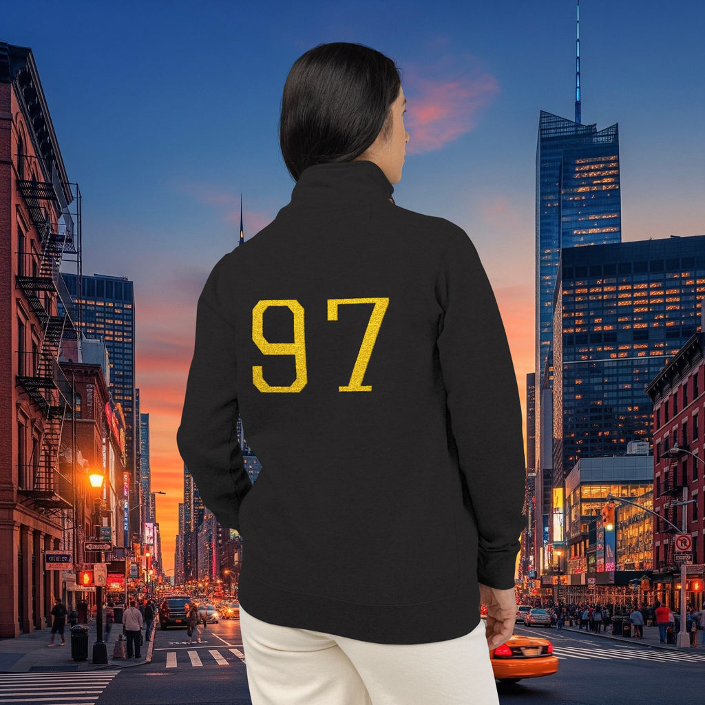 Classic Legio Leo by DZ Royal Embroidered Lion & 97 Fleece Pullover - Cozy Zip-Neck Sweatshirt