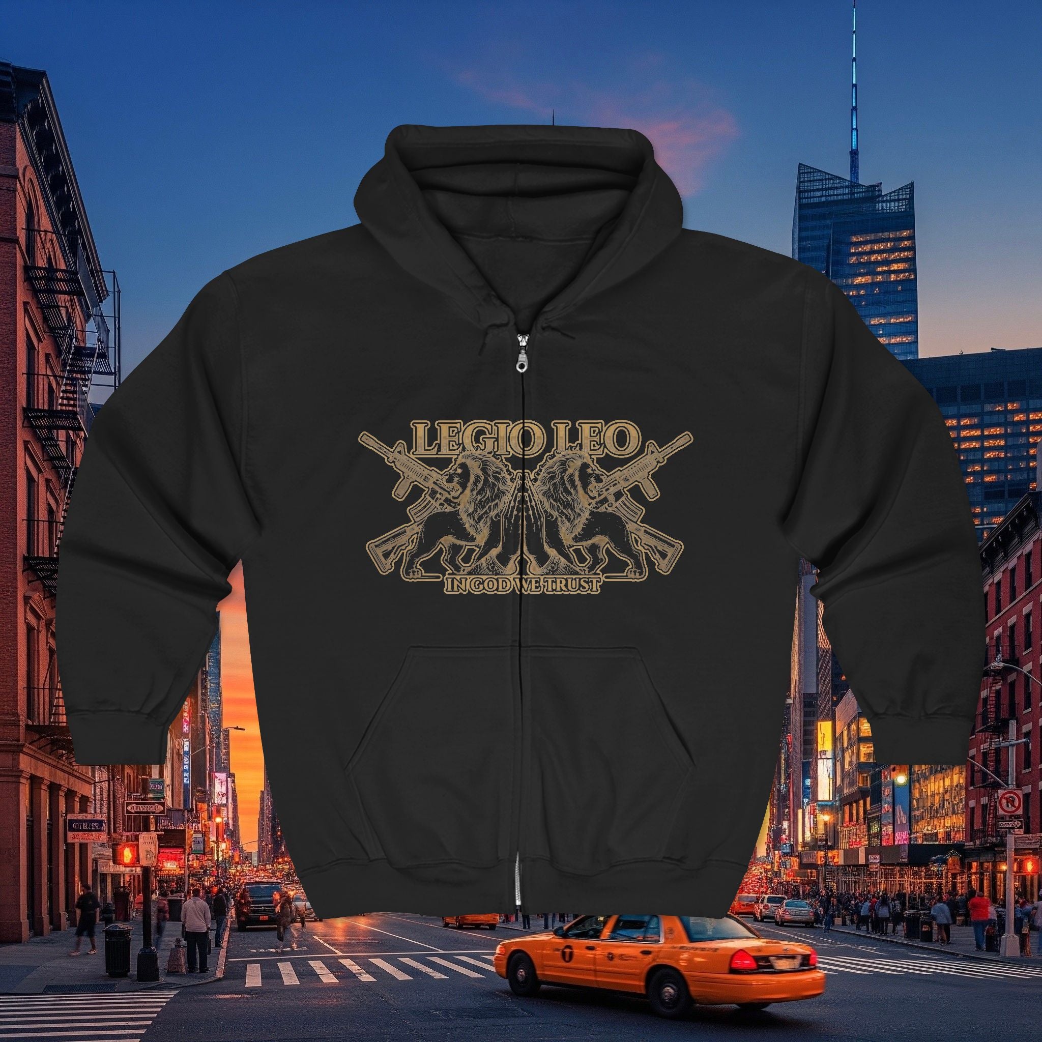 Legio Leo Zip Hoodie — Warrior Full-Zip Sweatshirt