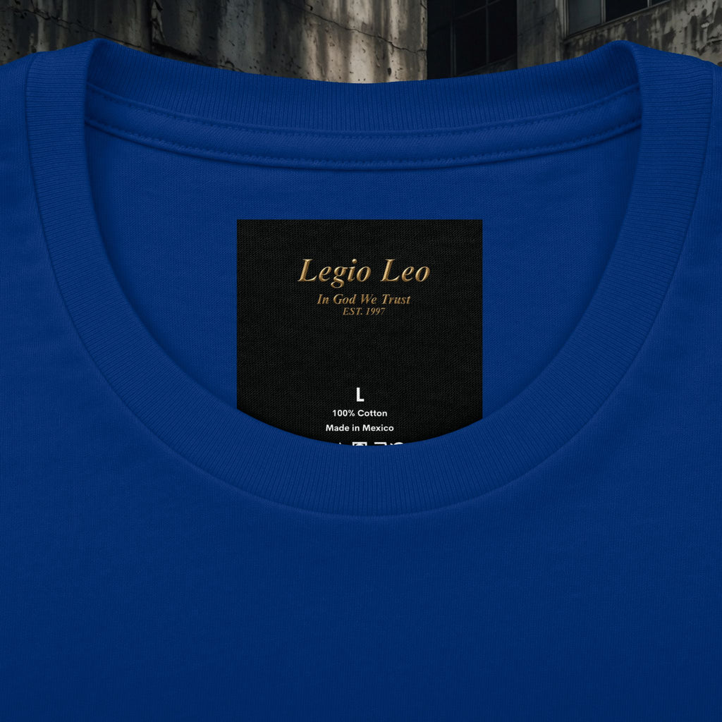 Legio Leo Graphic Tee — "In God We Trust" Back Print Cotton T-Shirt