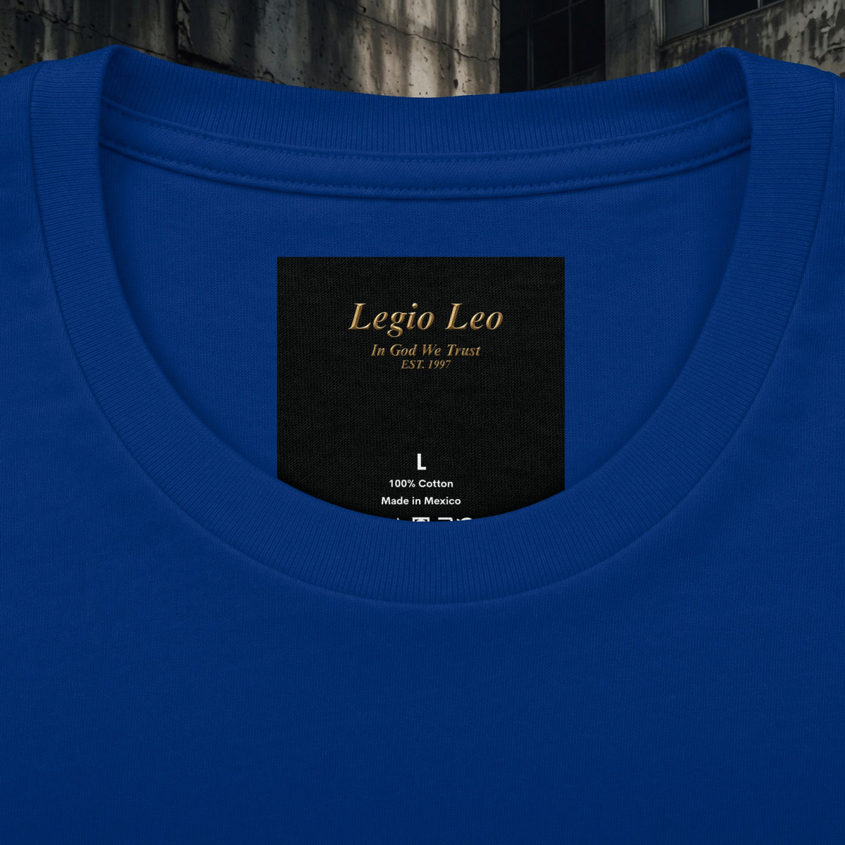 Legio Leo Graphic Tee — "In God We Trust" Back Print Cotton T-Shirt