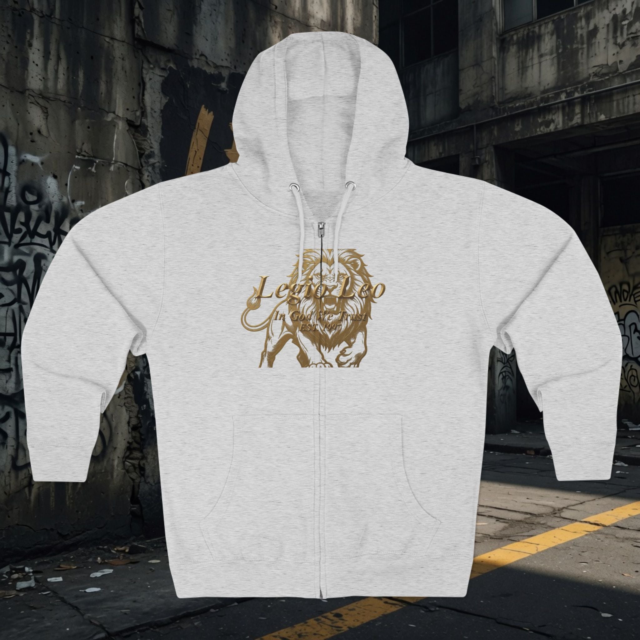 Legio Leo Warrior Zip Hoodie — "Fierce" Definition Streetwear
