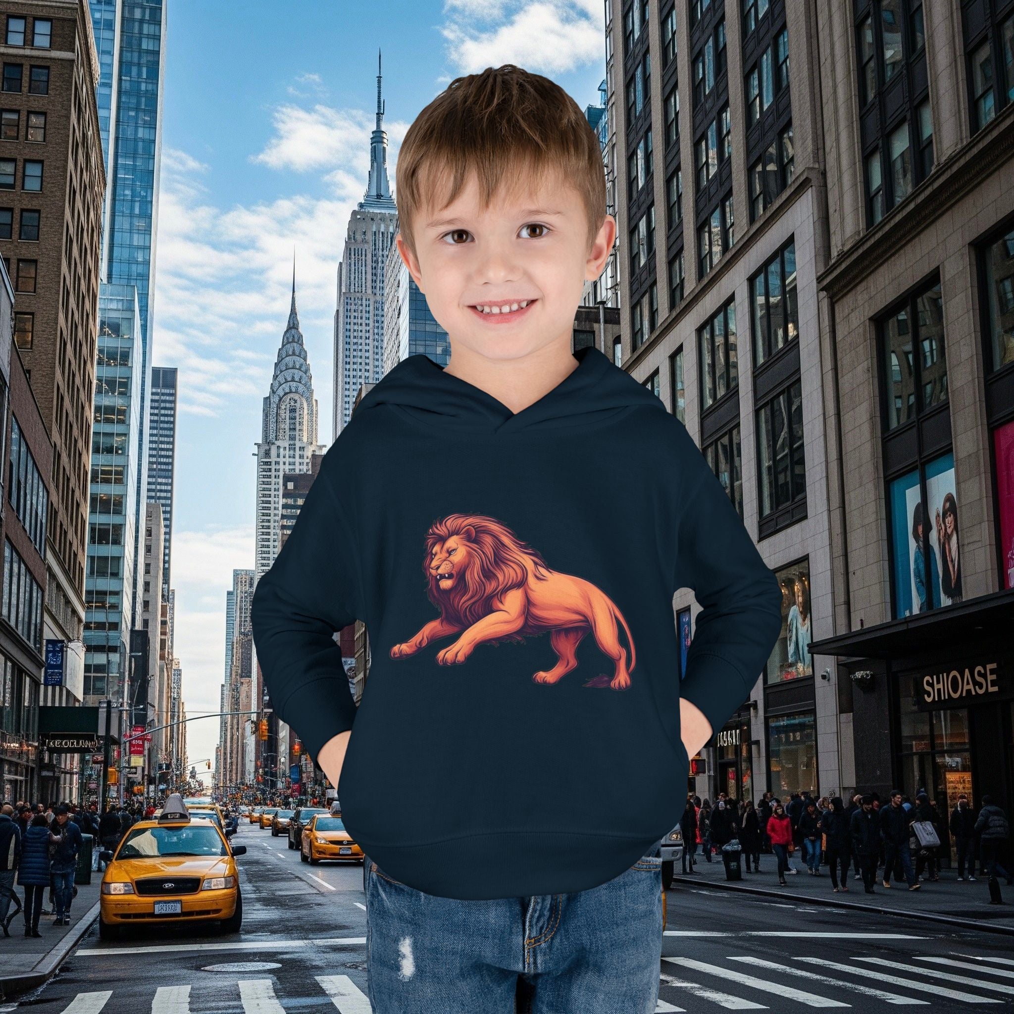 Legio Leo’s Toddler Pullover Fleece Hoodie (Grown Lion)