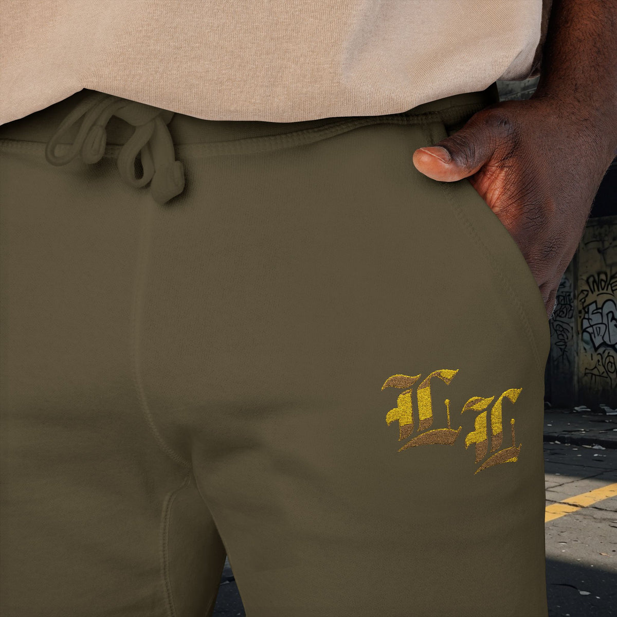 Legio Leo Embroidered Streetwear Fleece Sweatpants