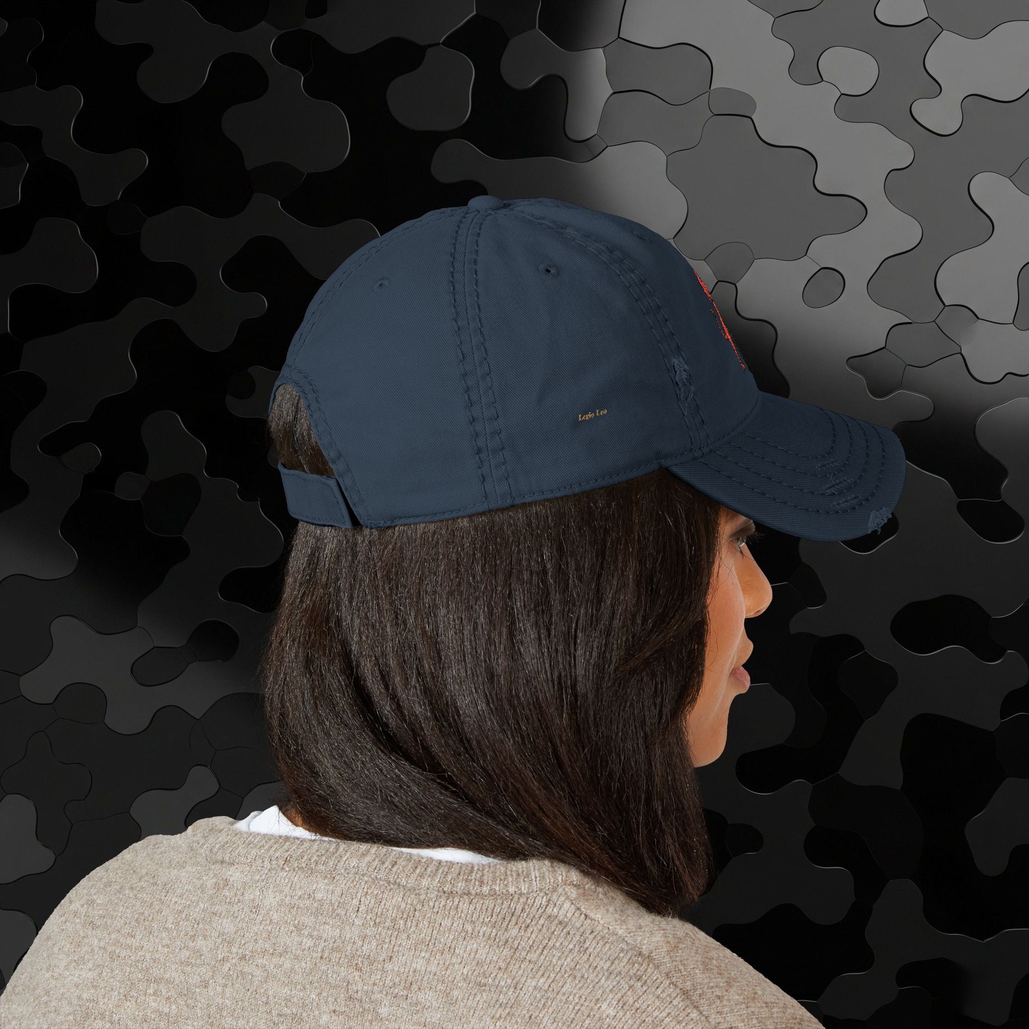 Embroidered Lion Dad Hat — Vintage Washed Baseball Cap