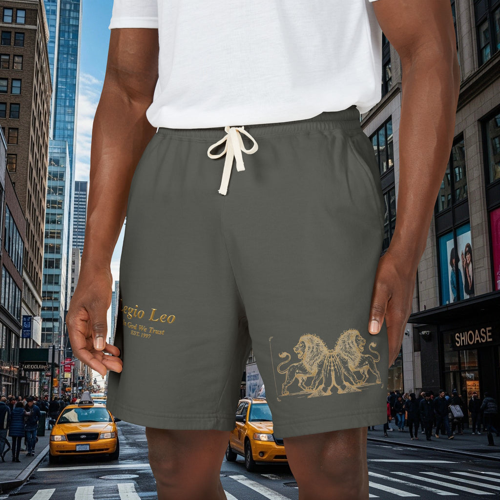 Legio Leo Graphic Sweat Shorts — Lightweight Garment-Dyed Fleece