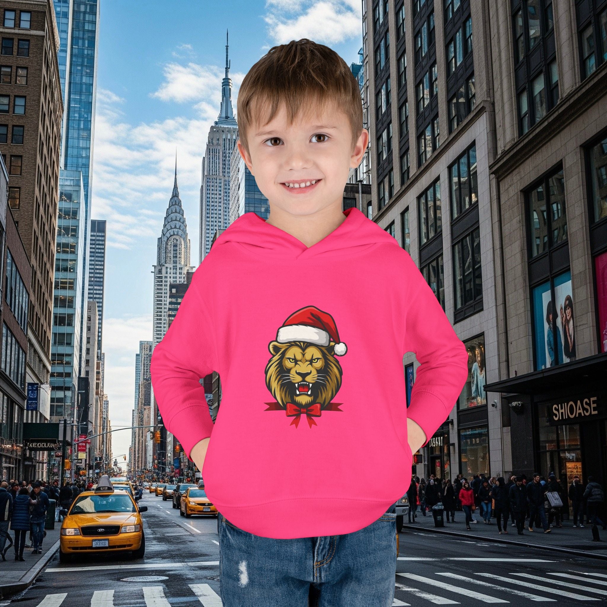 Christmas Legio Leo’s Toddler Pullover Fleece Hoodie (Grown Lion)