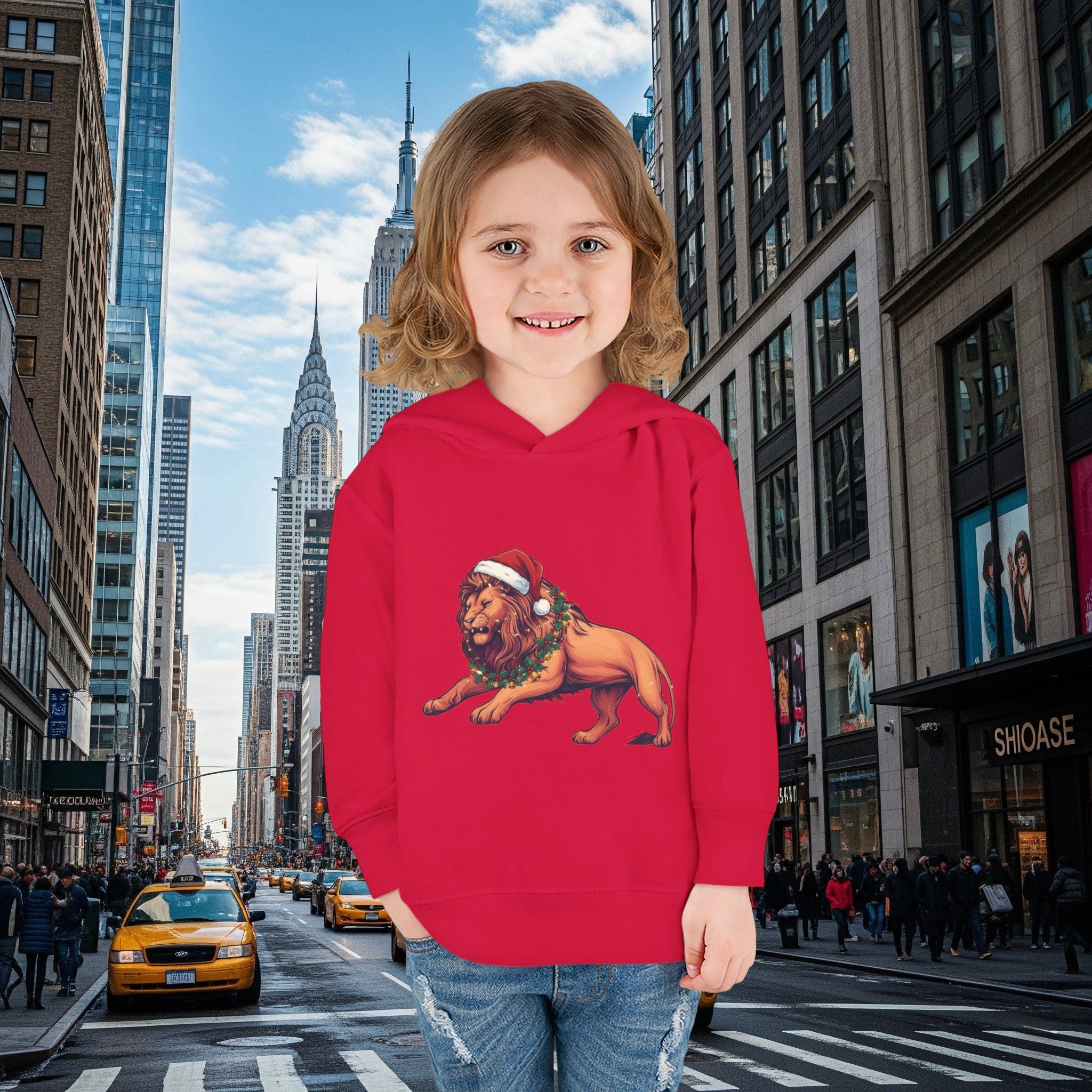 Christmas Legio Leo’s Toddler Pullover Fleece Hoodie (Grown Lion)