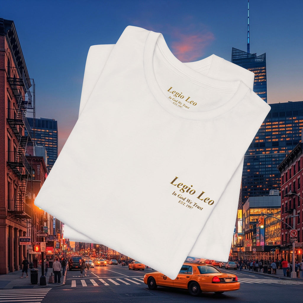 Legio Leo Tee — Embroidered (In God We Trust) Short Sleeve T-Shirt