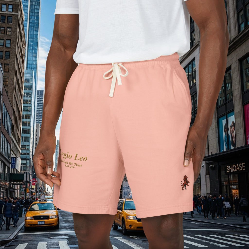 Legio Leo Graphic Sweat Shorts — Lightweight Garment-Dyed Fleece