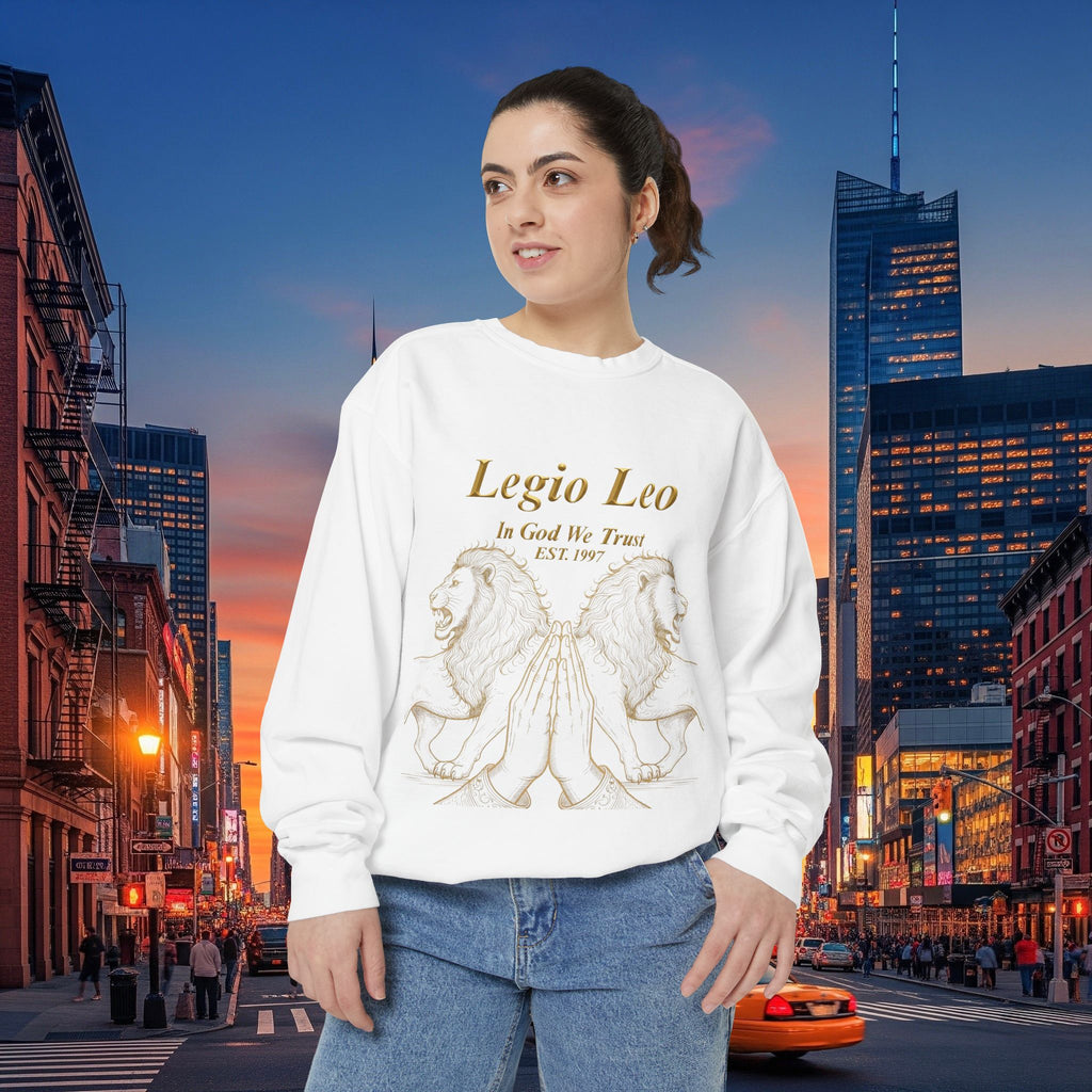 Legio Leo Sweatshirt – Minimal Gold Script Battle Ready Lions Crewneck